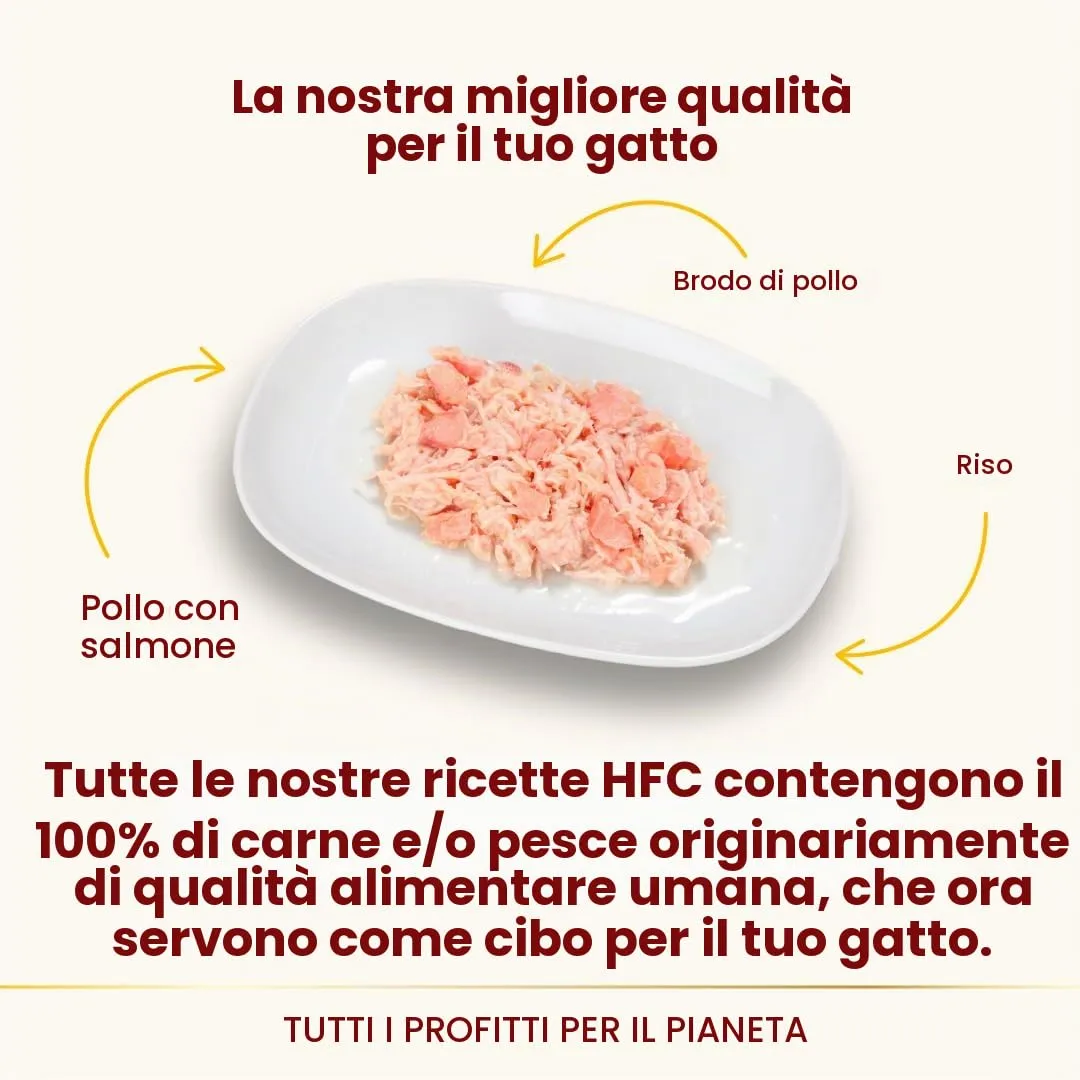 Almo Nature HFC Natural, Alimento Umido per Gatti - Pollo con Salmone - 280g, Confezione da 12 - immagine 3