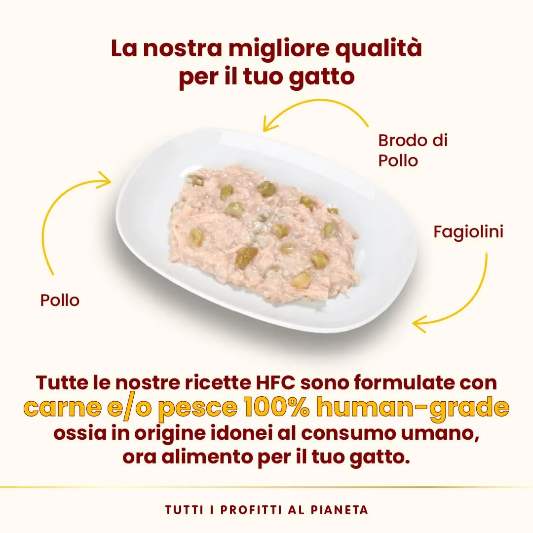 Almo Nature HFC Complete, Alimento Umido per Gatti Adulti - Pollo con Fagiolini, Monoproteico - 70g, Confezione da 24 - immagine 4