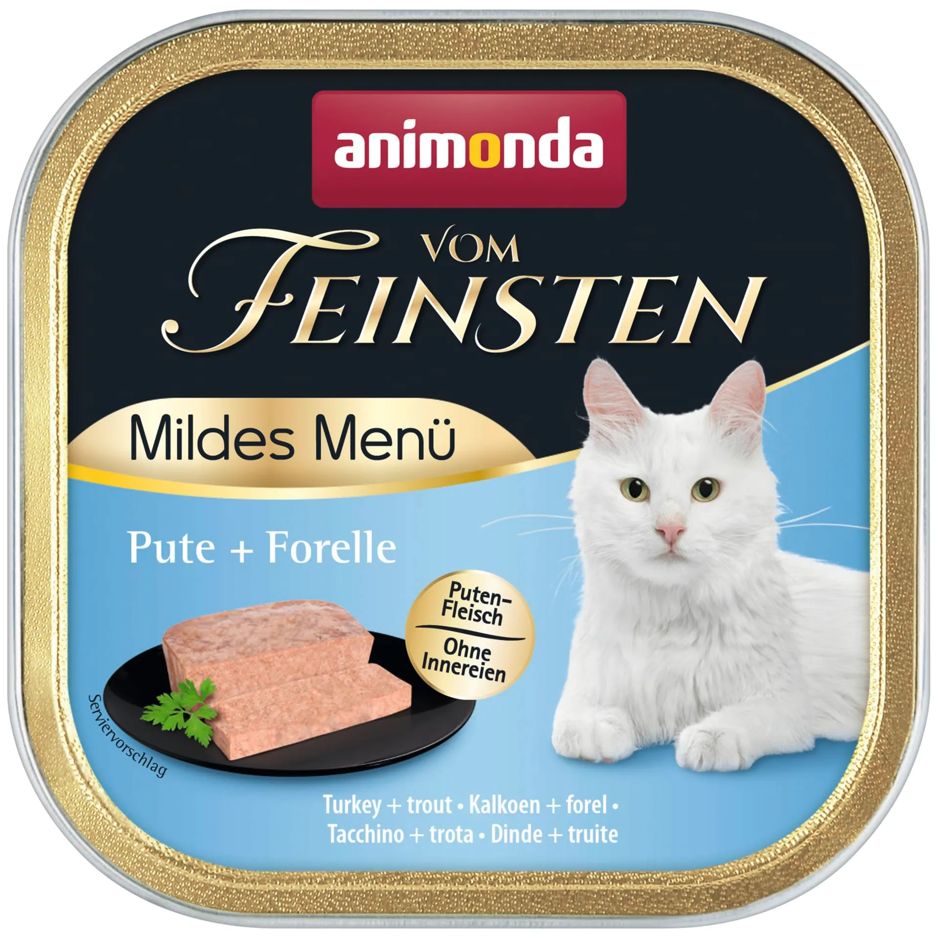animonda vom Feinsten Menu delicato tacchino + trota (32 x 100 g), cibo per gatti senza cereali, bagnato senza zucchero, cibo per gatti facilmente digeribile con carne di tacchino - immagine 2
