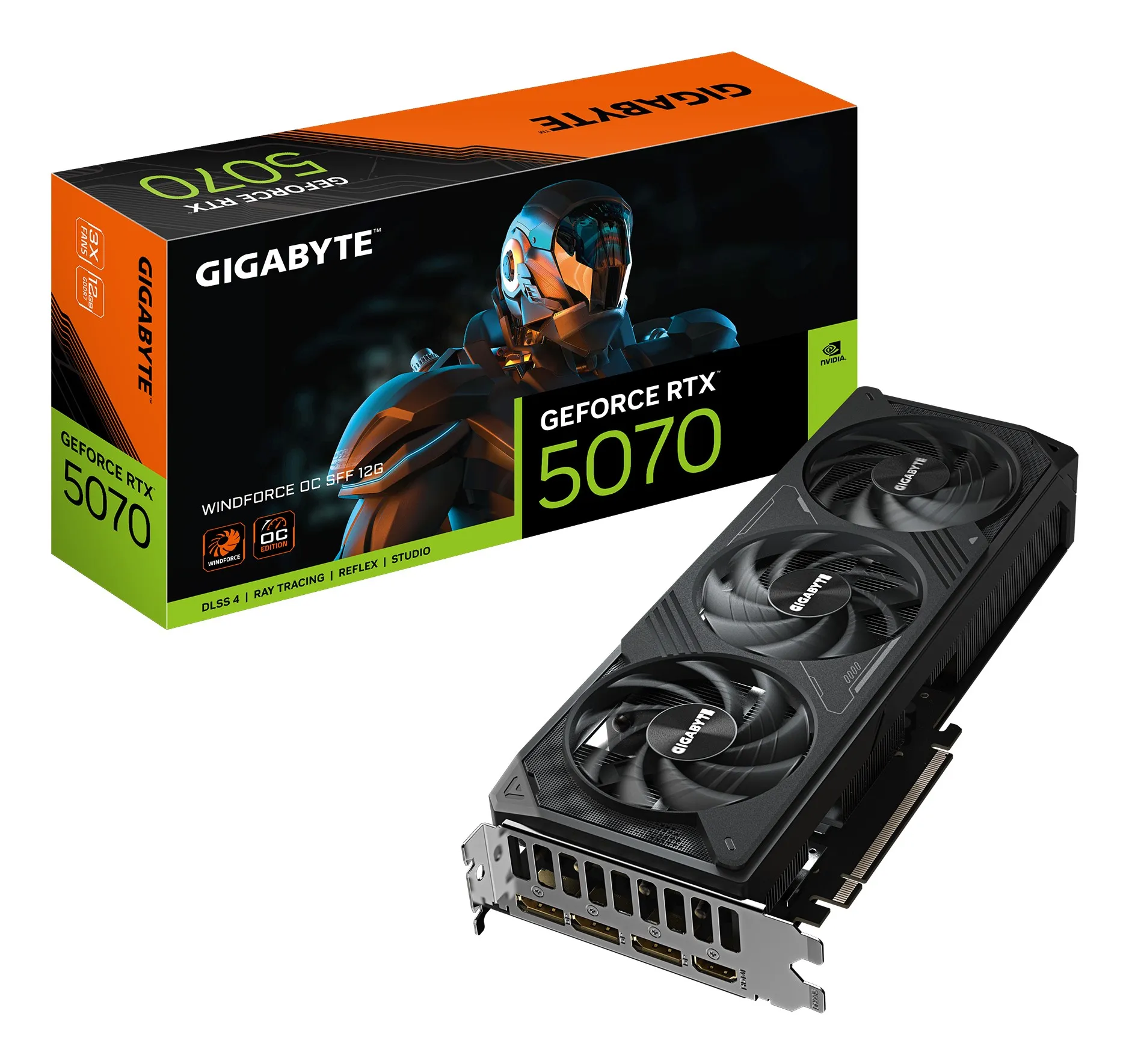 GIGABYTE GeForce RTX 5070 WINDFORCE OC SFF 12G Scheda Grafica - 12GB GDDR7 192 bit PCI-E 5.0 2542 MHz Core Clock 3 x DP 2.1a 1 x HDMI 2.1b NVIDIA DLSS 4 GV-N5070WF3OC-12GD - immagine 1