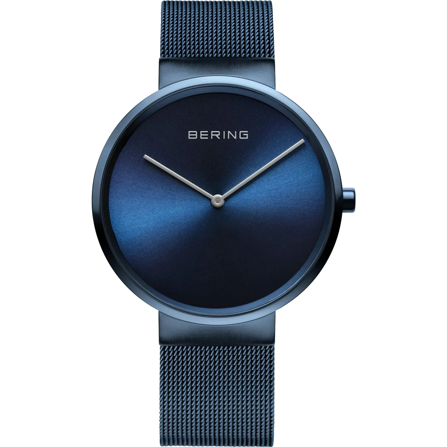 BERING 14539-397 Orologio da polso unisex al quarzo, cassa in acciaio inossidabile blu da 39 mm e quadrante blu, cinturino in maglia milanese, vetro zaffiro, 5 ATM - immagine 1