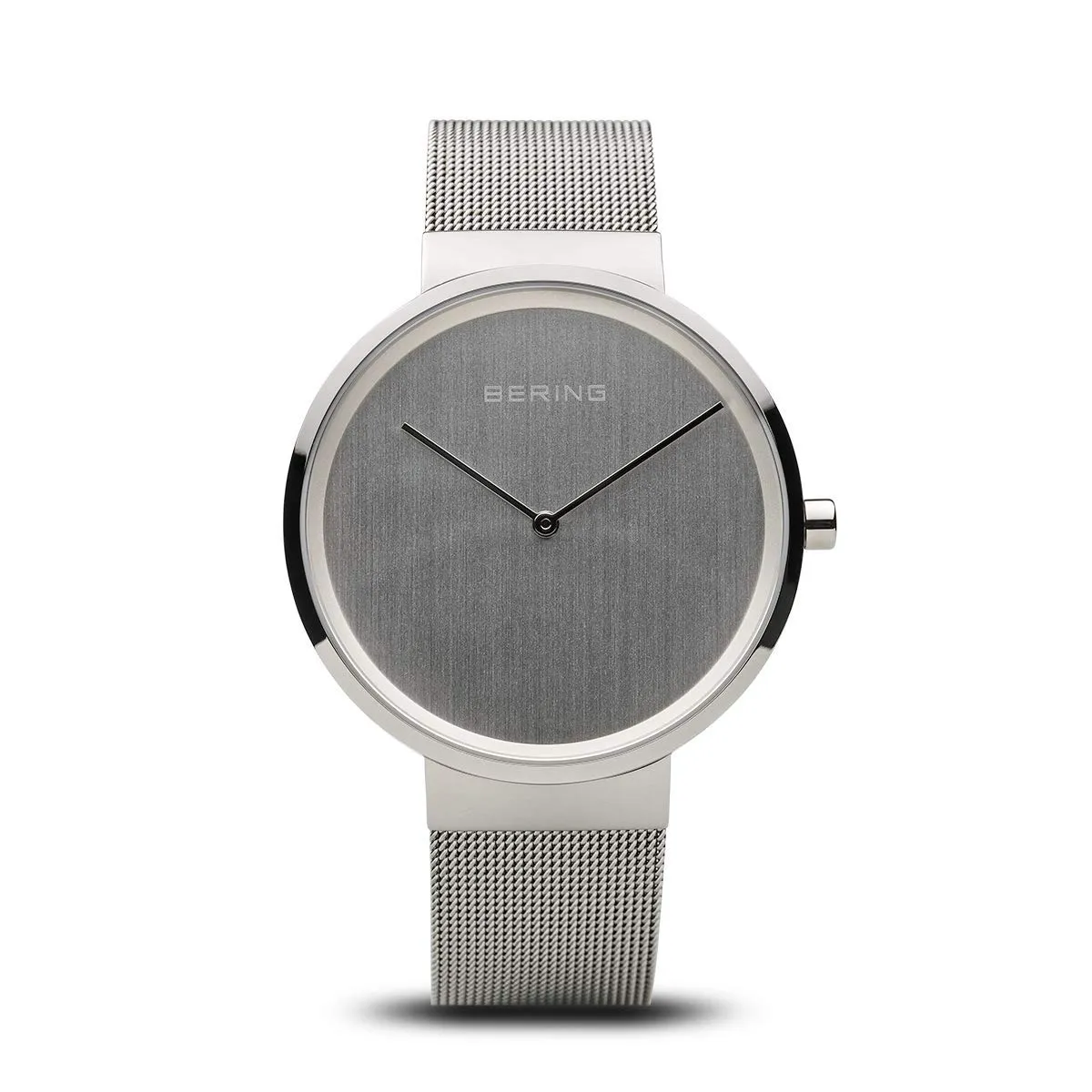 BERING 14539-000 Orologio unisex al quarzo, orologio da polso con cassa in acciaio inossidabile color argento da 39 mm, quadrante color argento, cinturino in maglia milanese, vetro zaffiro, 5 ATM - immagine 1