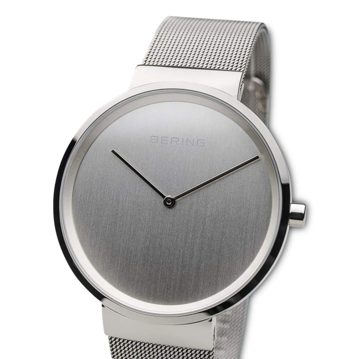 BERING 14539-000 Orologio unisex al quarzo, orologio da polso con cassa in acciaio inossidabile color argento da 39 mm, quadrante color argento, cinturino in maglia milanese, vetro zaffiro, 5 ATM - immagine 2