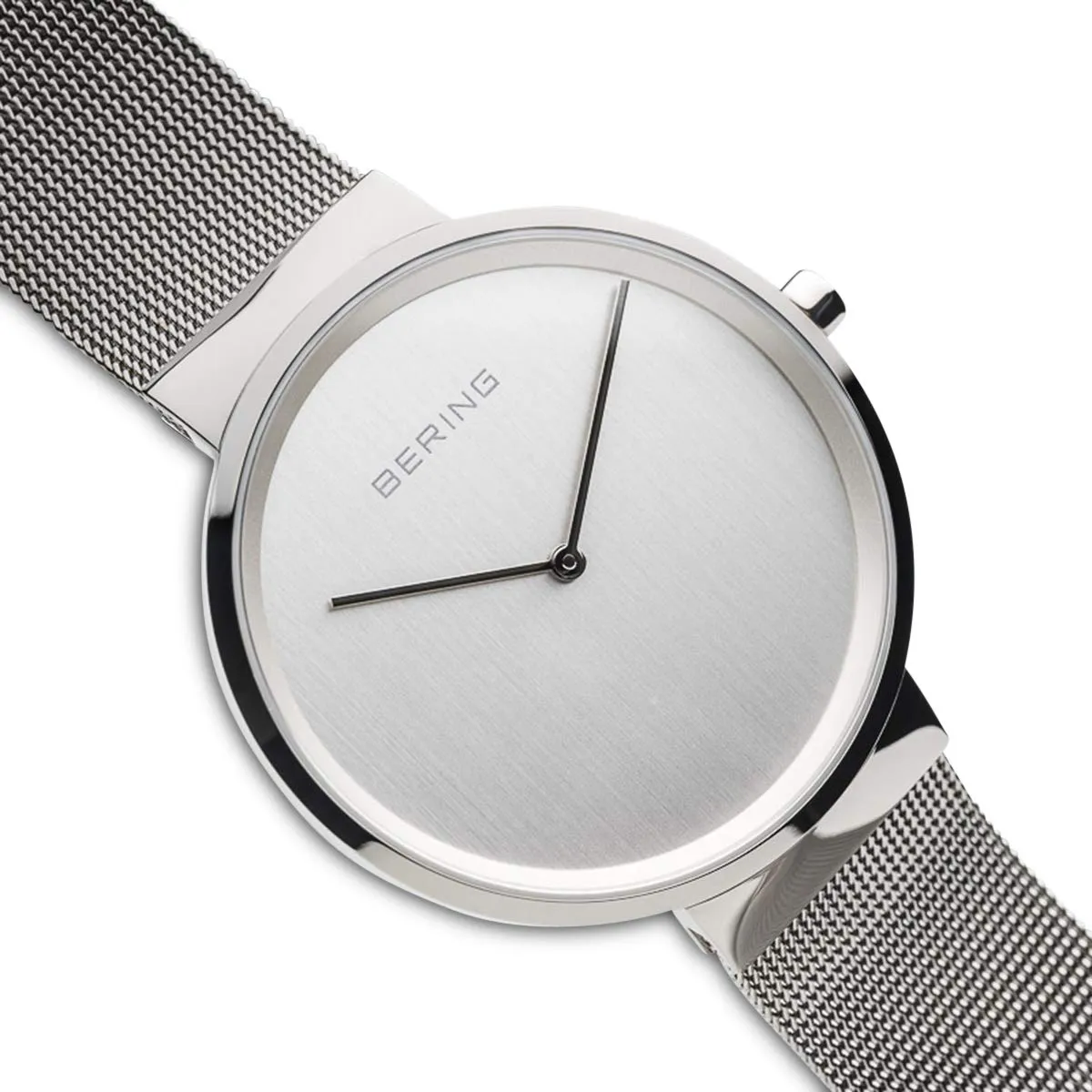 BERING 14539-000 Orologio unisex al quarzo, orologio da polso con cassa in acciaio inossidabile color argento da 39 mm, quadrante color argento, cinturino in maglia milanese, vetro zaffiro, 5 ATM - immagine 3