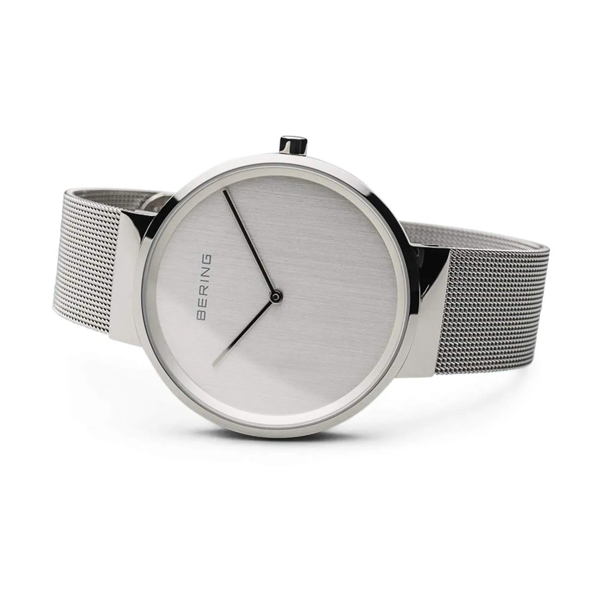 BERING 14539-000 Orologio unisex al quarzo, orologio da polso con cassa in acciaio inossidabile color argento da 39 mm, quadrante color argento, cinturino in maglia milanese, vetro zaffiro, 5 ATM - immagine 4