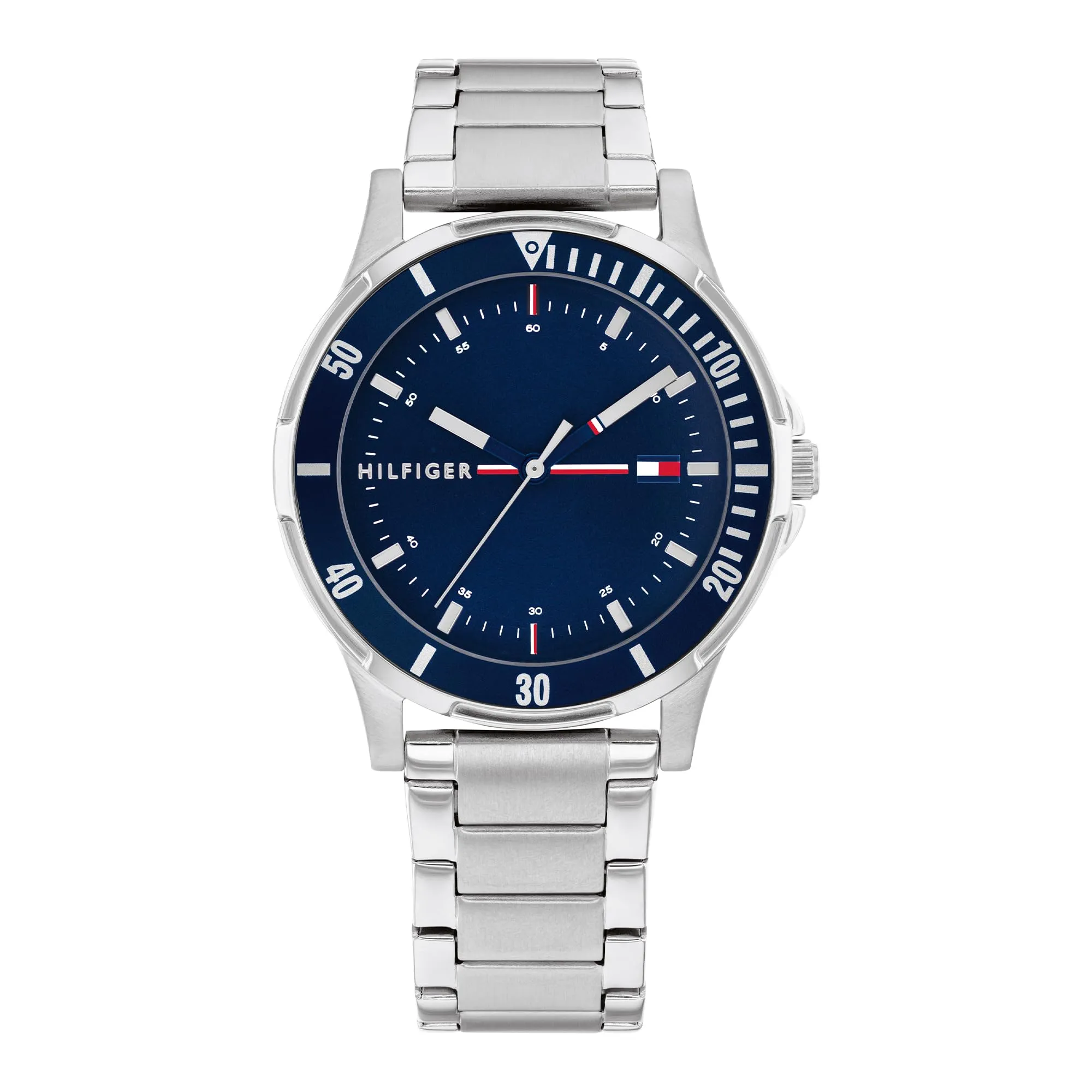 Tommy Hilfiger Orologio Bambino Quadrante Blu, Bracciale in Acciaio Inox, Cassa 34mm, Lunetta in Alluminio, Quarzo, 5 ATM - immagine 1