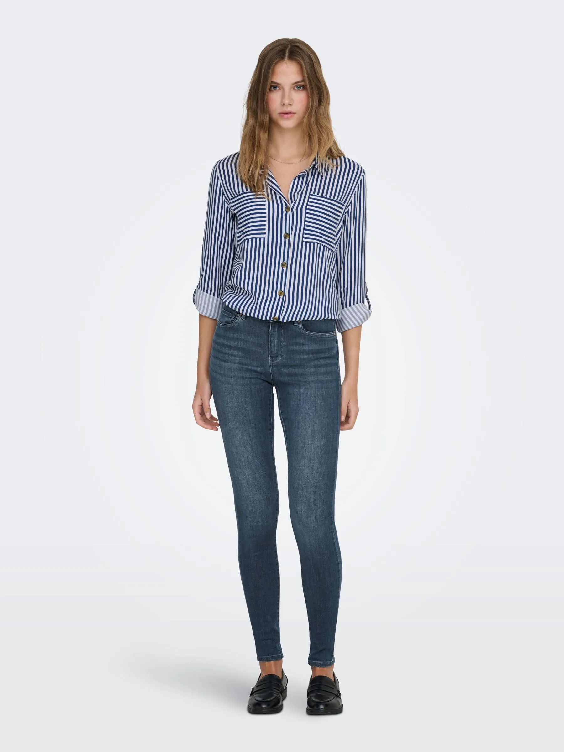 ONLY Onlwauw Life Mid SK DNM Bj777 Noos, Jeans Donna, Blue Black Denim/Detail:bj777, M / 34L - immagine 6