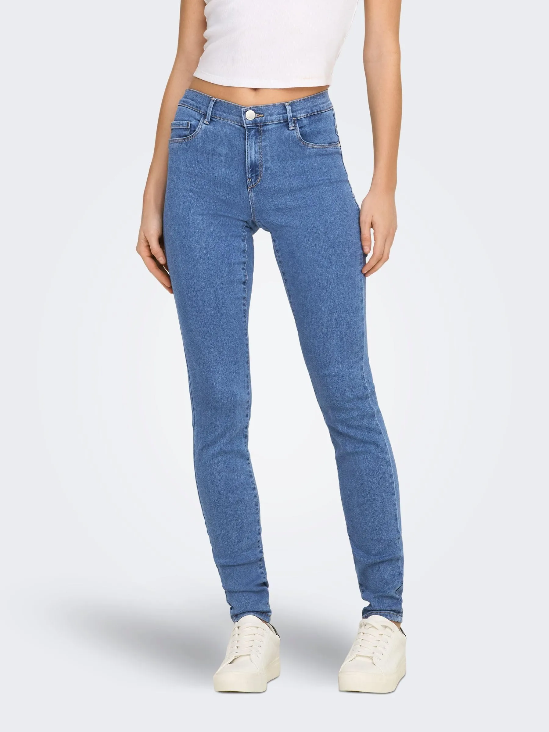 Only Damen Onlrain Reg Skinny Dnm Noos Medium Blue Denim Xl/32L - immagine 2