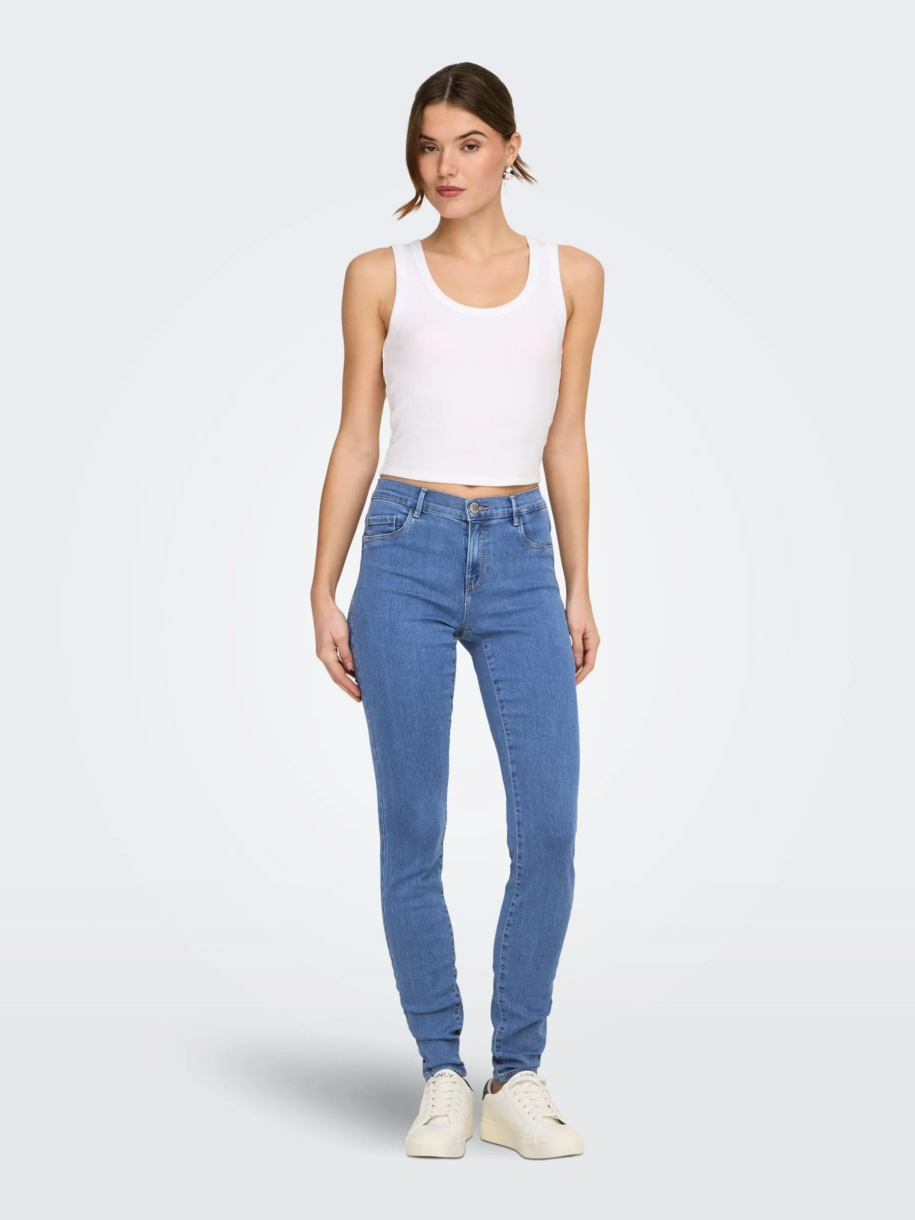 Only Damen Onlrain Reg Skinny Dnm Noos Medium Blue Denim Xl/32L - immagine 6