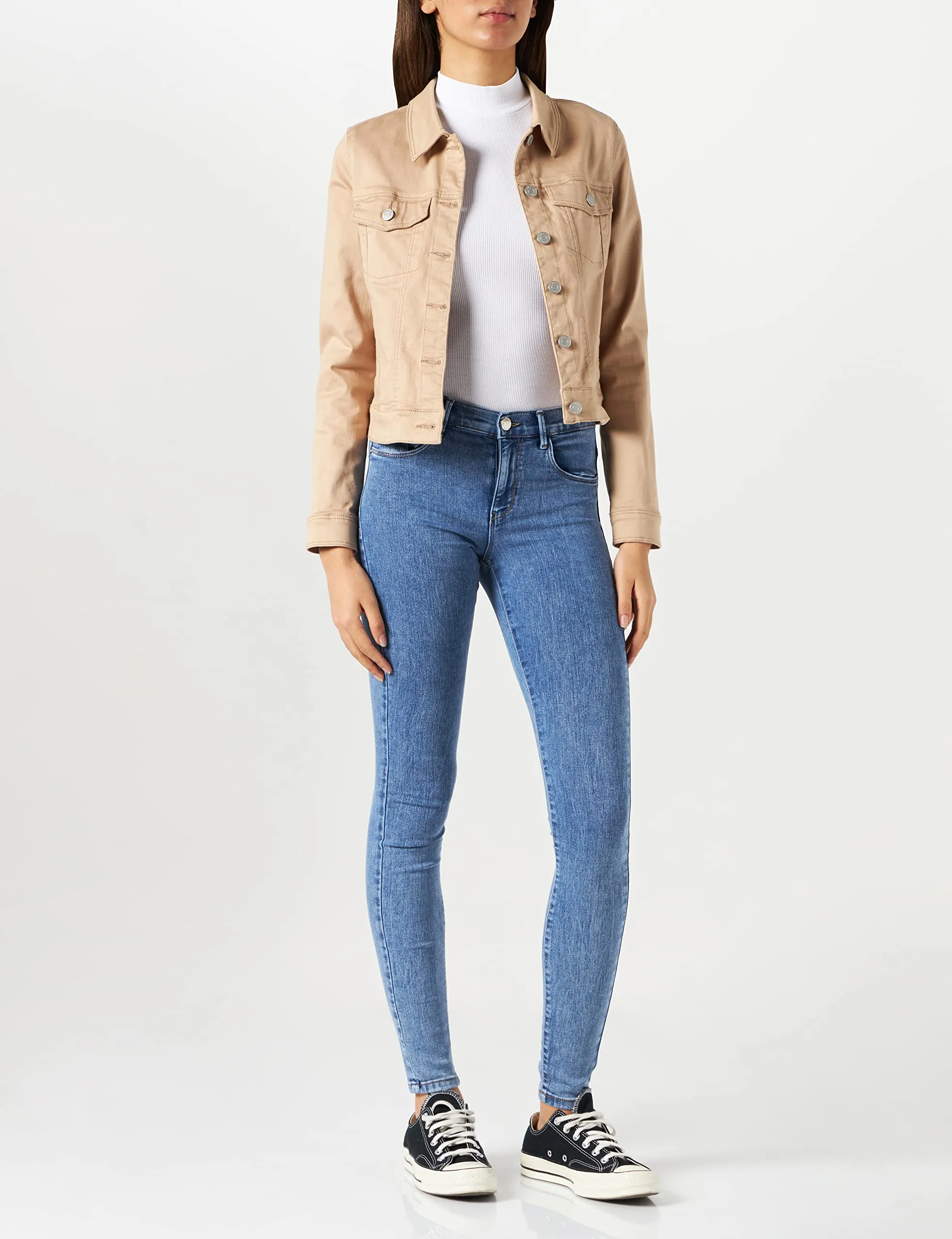 Only Damen Onlrain Reg Skinny Dnm Noos Medium Blue Denim S/32L - immagine 3