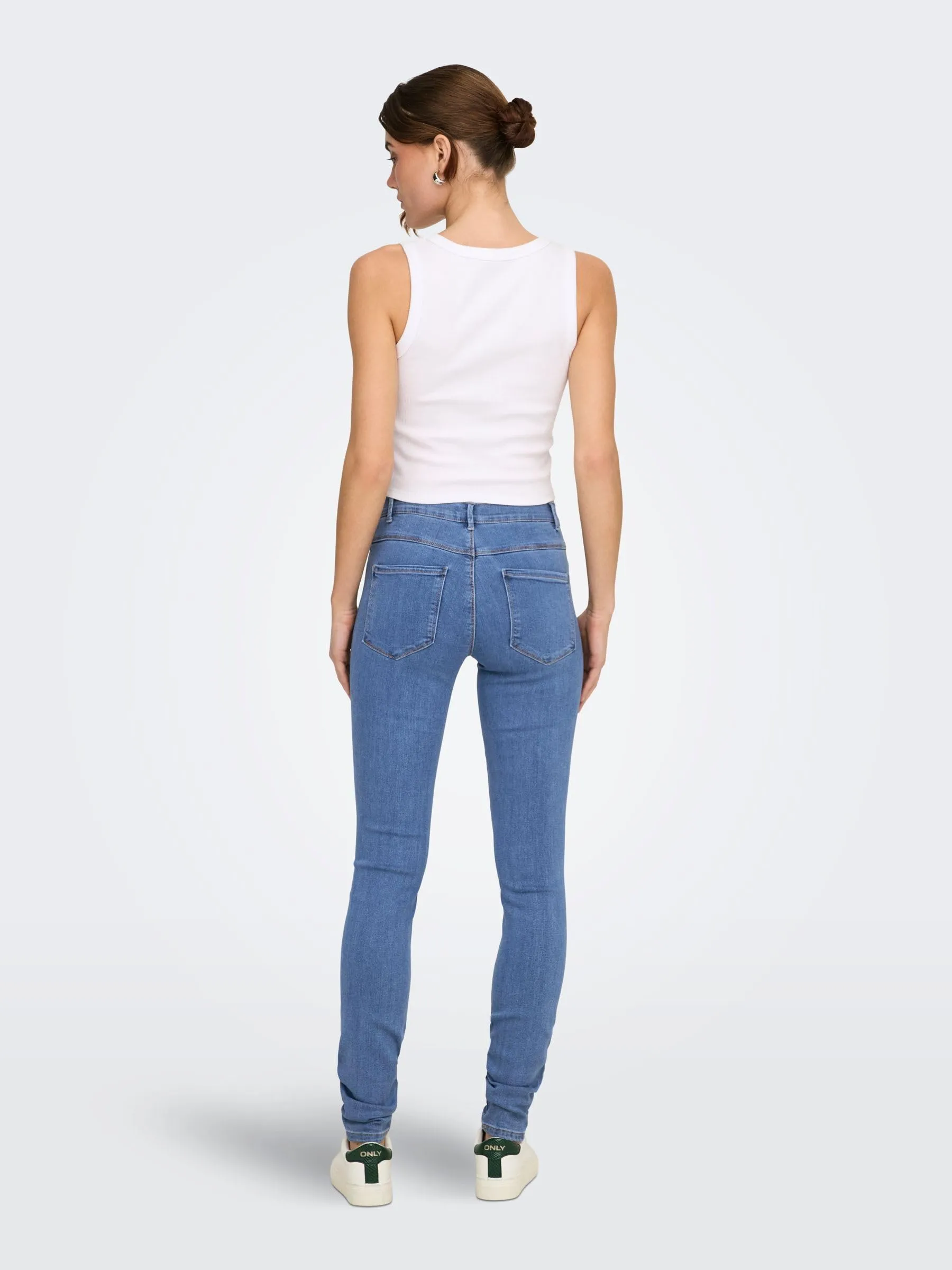Only Damen Onlrain Reg Skinny Dnm Noos Medium Blue Denim S/32L - immagine 5
