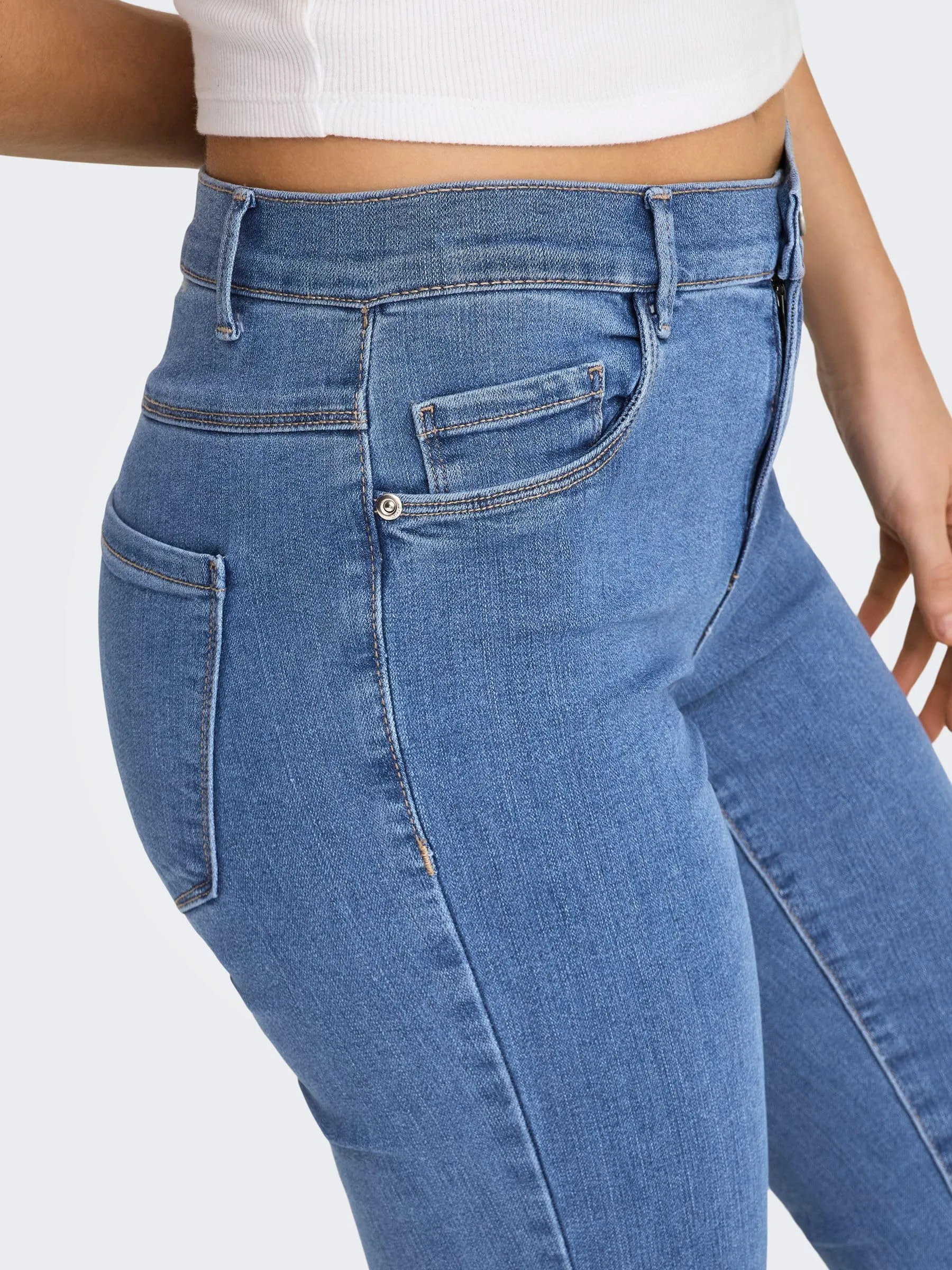 Only Damen Onlrain Reg Skinny Dnm Noos Medium Blue Denim S/32L - immagine 8