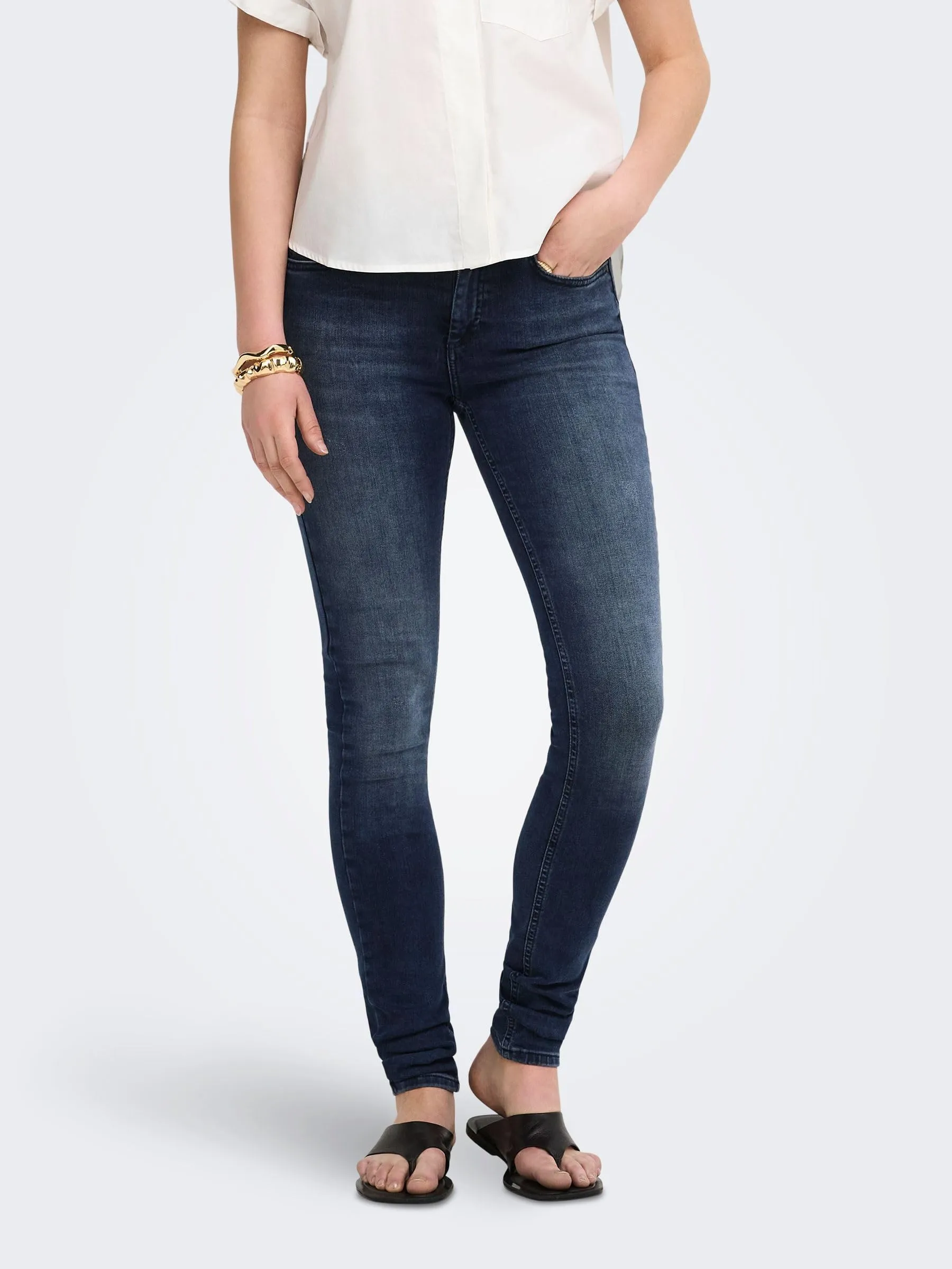 ONLY ONLBLUSH Vita Media Skinny Fit Jeans Nera L/32 - immagine 2