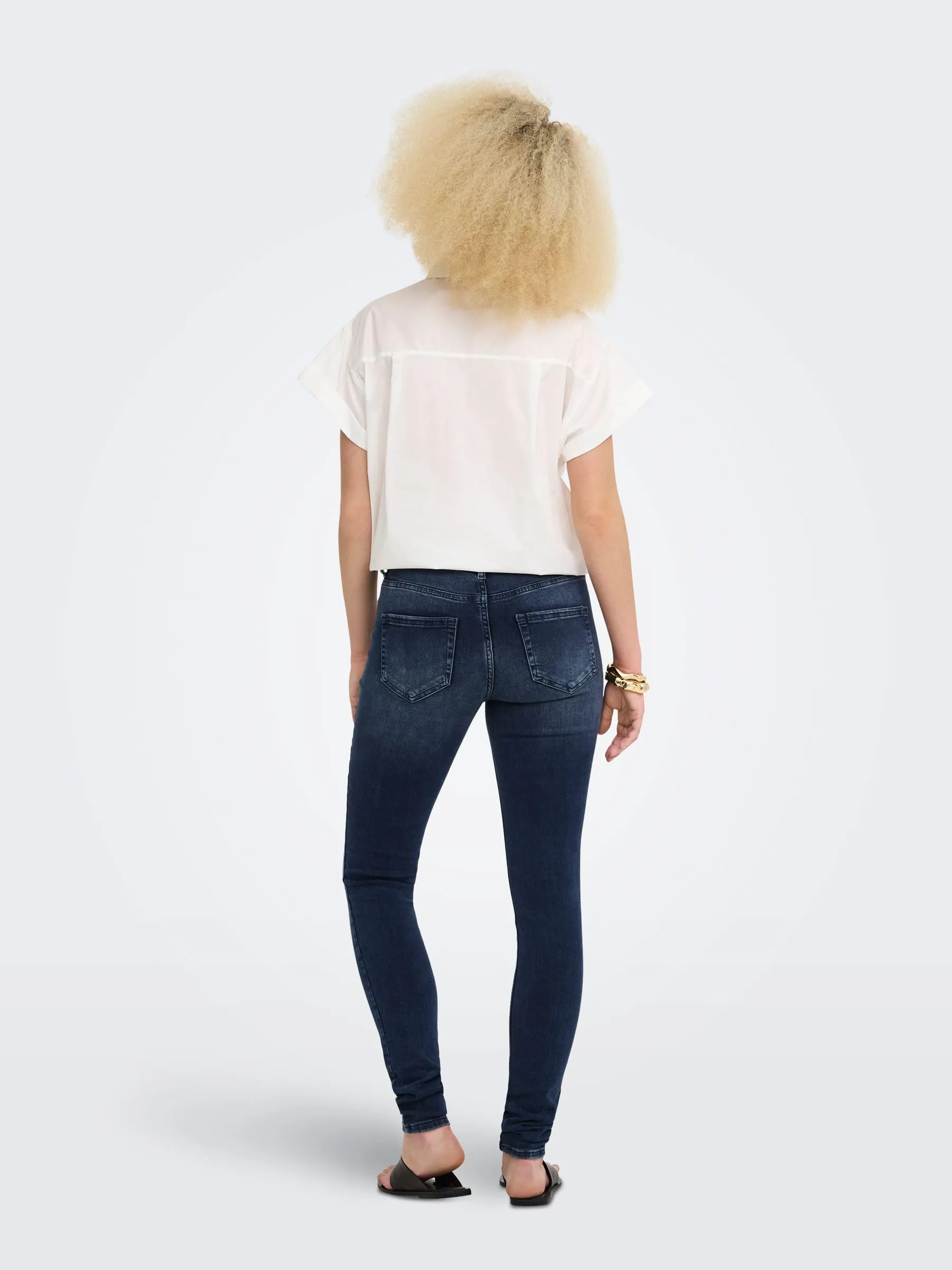 ONLY ONLBLUSH Vita Media Skinny Fit Jeans Nera L/32 - immagine 5