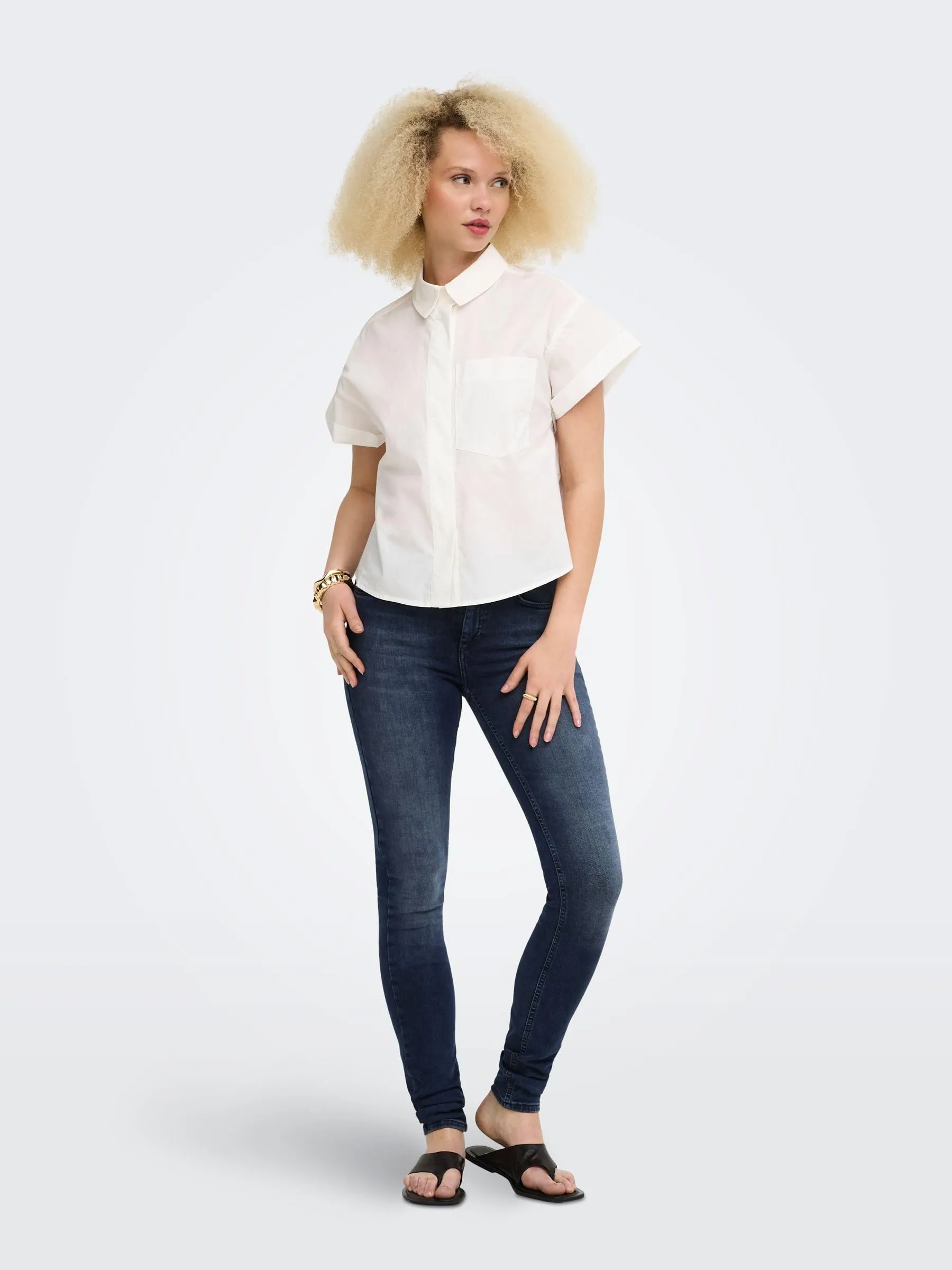 ONLY ONLBLUSH Vita Media Skinny Fit Jeans Nera L/32 - immagine 6
