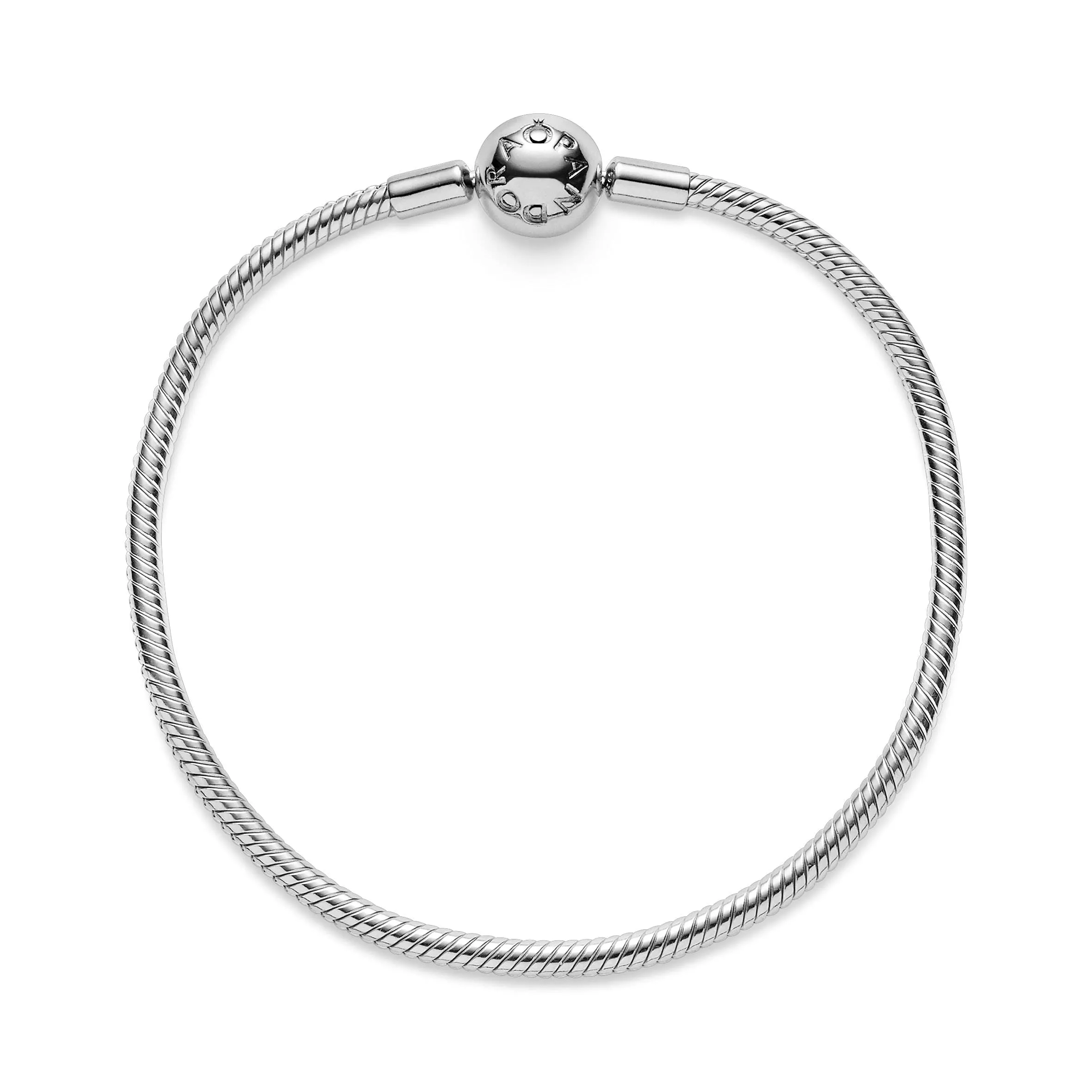 PANDORA Icons Bracciale in maglia snake in argento con chiusura rotonda, 18 - immagine 2