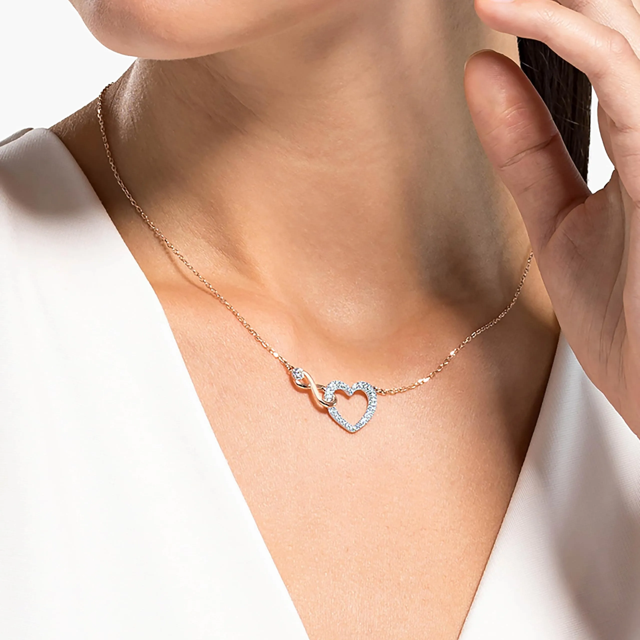 Swarovski Collana Infinity, Cuore, Bianca, Mix Finiture - immagine 5