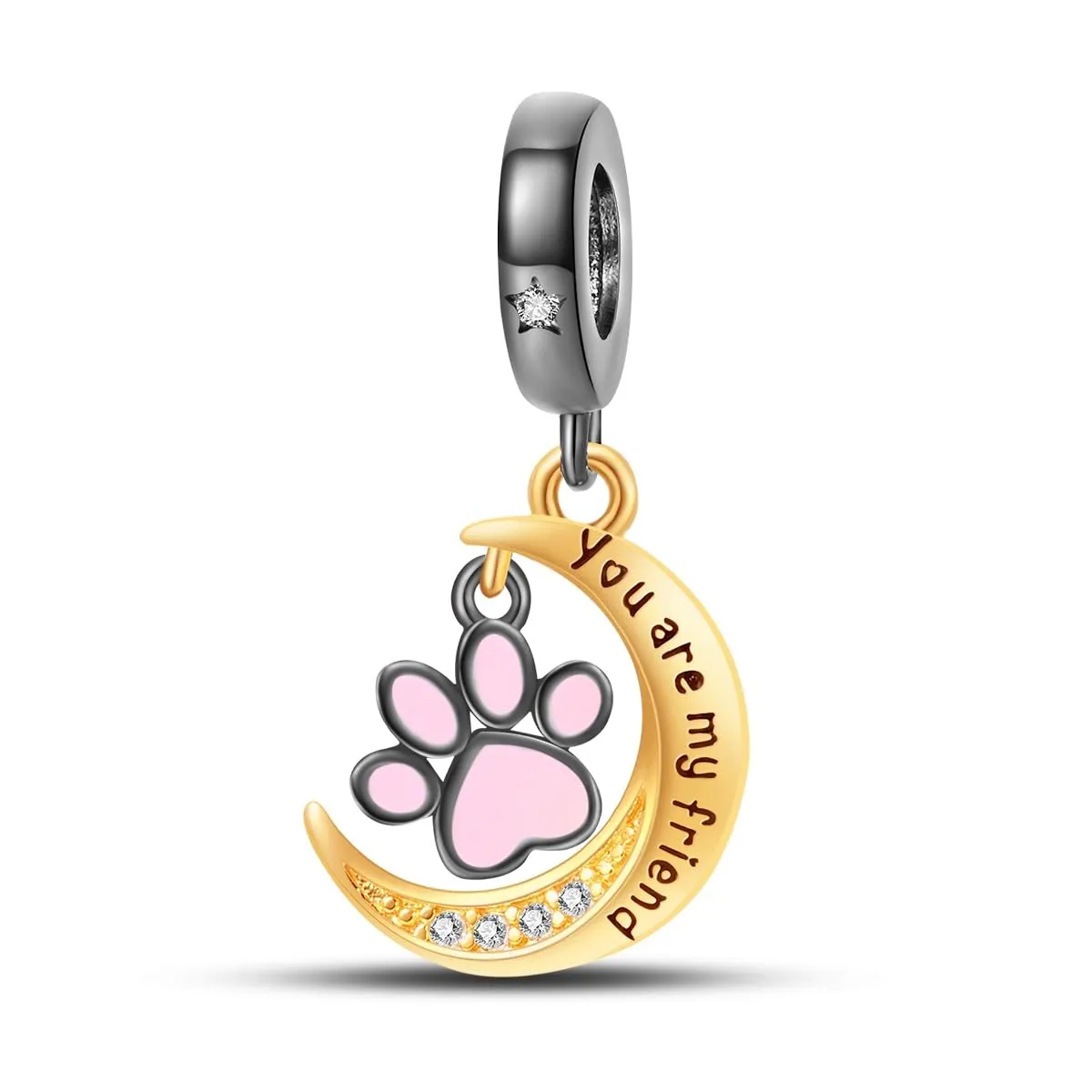 LONGLUCK Natural Starry Sky Charm,925 argento sterling Cubic Zirconias Bead Charm per le donne Bracciale & Collana, gioielli fai da te per le ragazze. - immagine 1