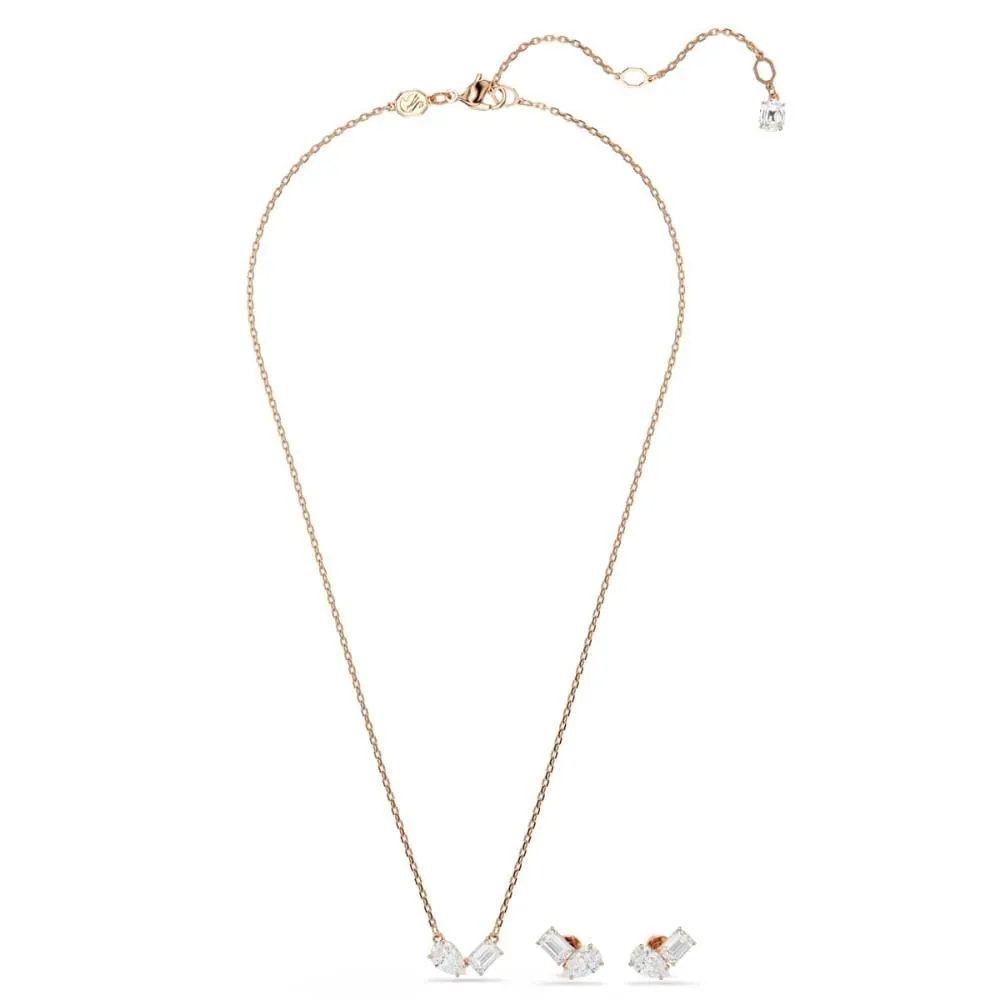 Swarovski Set Mesmera, Taglio Pera, Ottagonale, Bianco, Placcato Oro Rosa - immagine 2