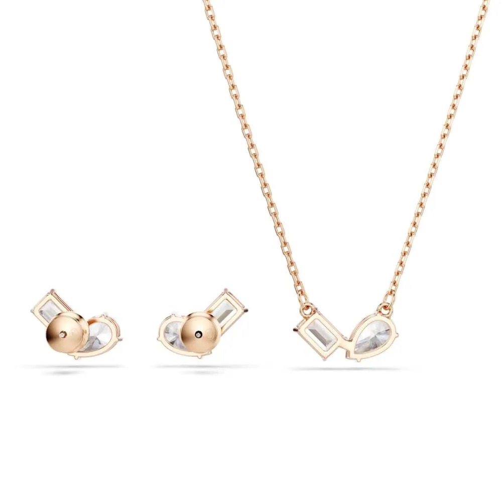Swarovski Set Mesmera, Taglio Pera, Ottagonale, Bianco, Placcato Oro Rosa - immagine 4