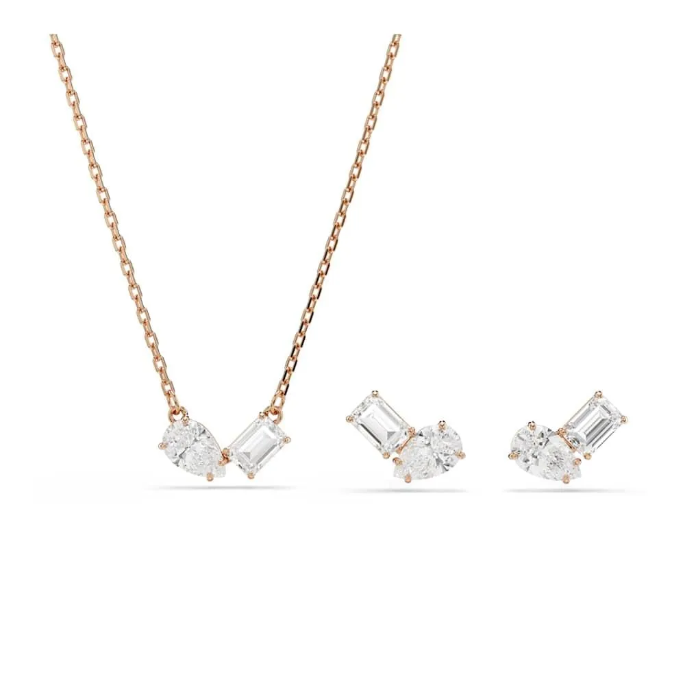 Swarovski Set Mesmera, Taglio Pera, Ottagonale, Bianco, Placcato Oro Rosa - immagine 7