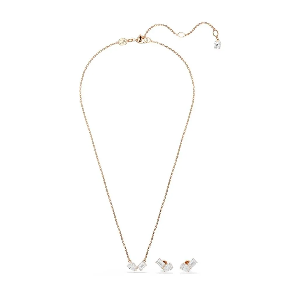 Swarovski Set Mesmera, Taglio Pera, Ottagonale, Bianco, Placcato Oro Rosa - immagine 8