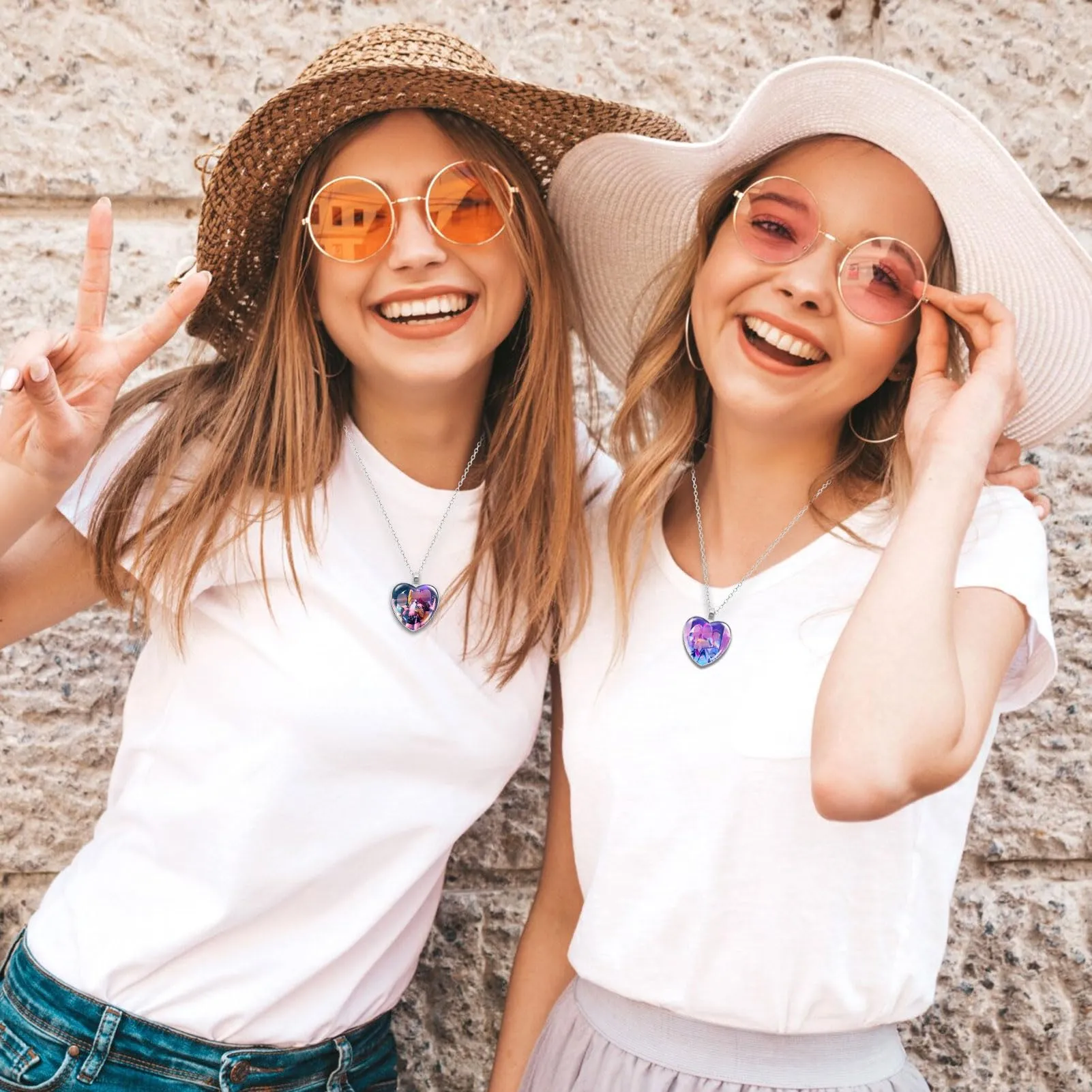 BRIACICELL Articoli di merchandising in stile K-P-O-P, set di collana e orecchini alla moda a forma di cuore con ciondolo, regalo per donne e ragazze, 1, Metallo, 1 - immagine 7