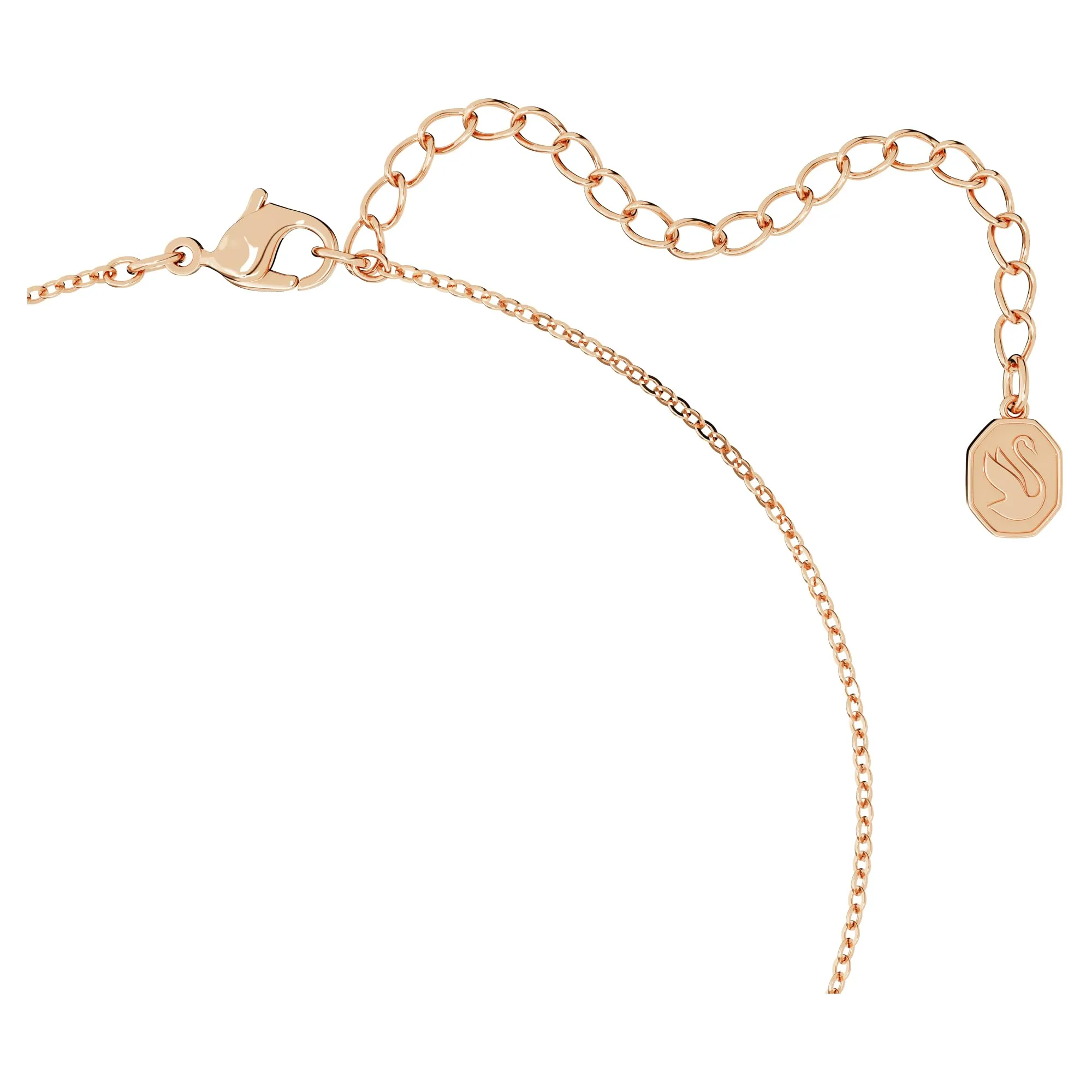 Swarovski Pendente a Y, Crystal Pearl, Bianco, Placcato Oro Rosa - immagine 3