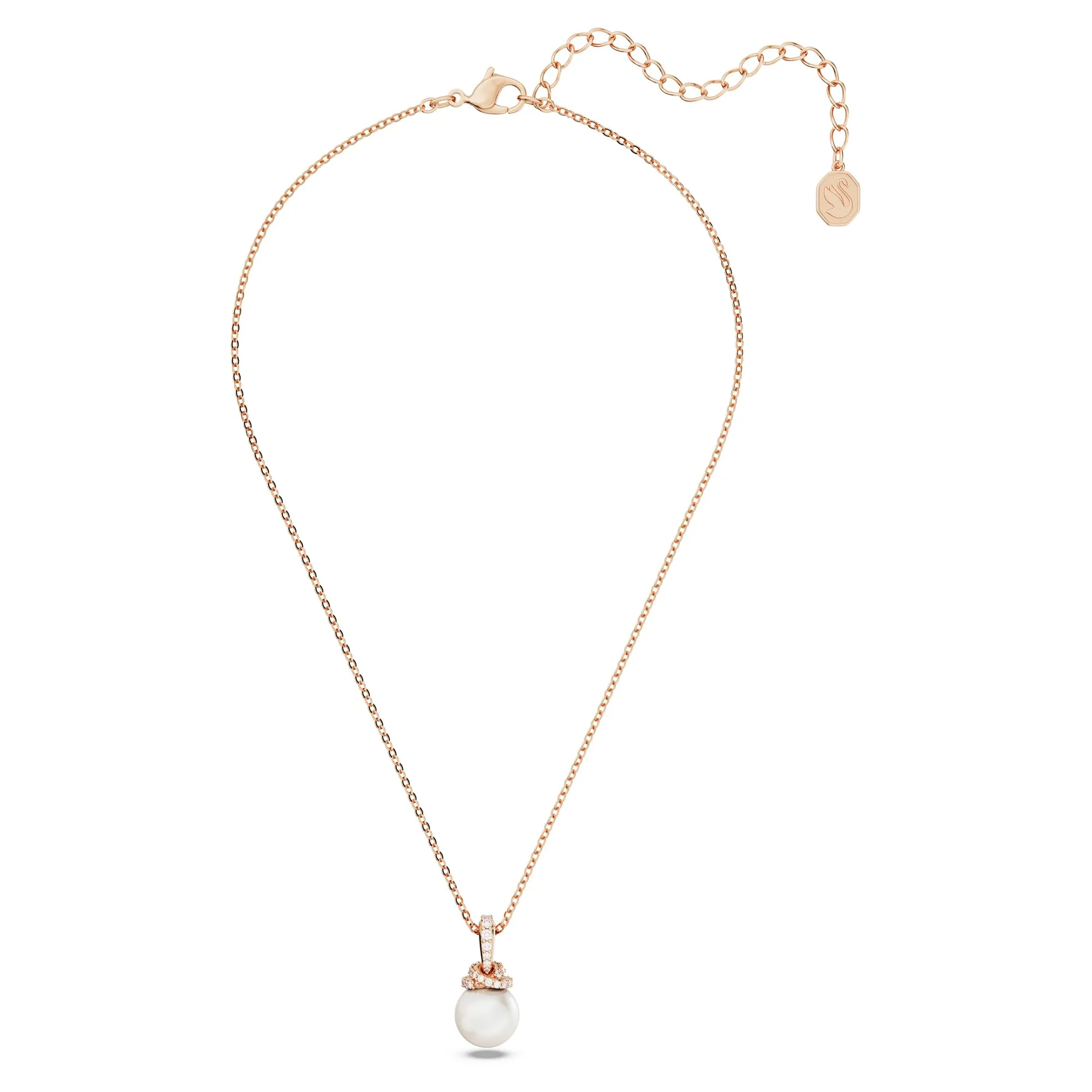 Swarovski Pendente Originally, Crystal Pearl, Bianco, Placcato color oro rosa - immagine 2