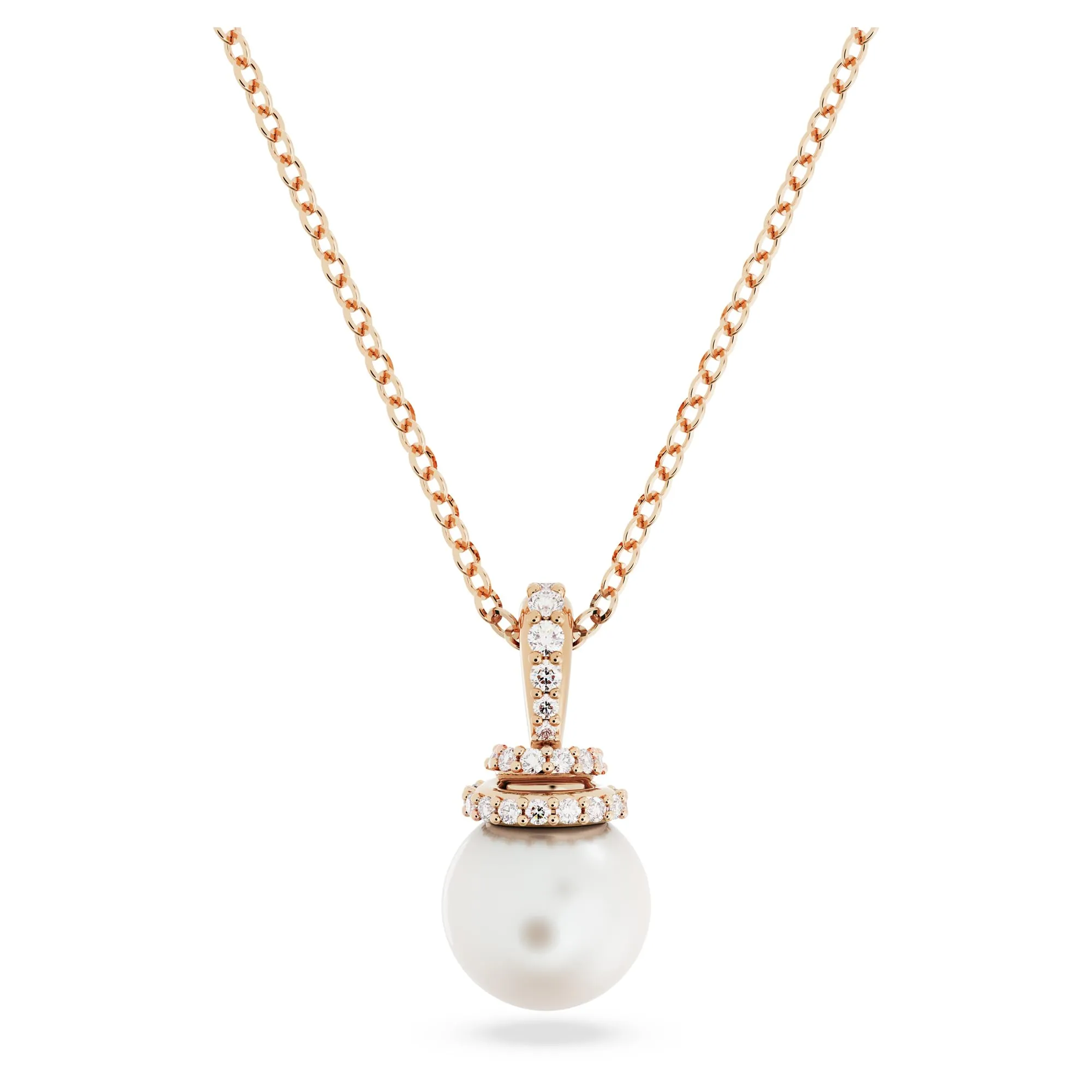 Swarovski Pendente Originally, Crystal Pearl, Bianco, Placcato color oro rosa - immagine 4