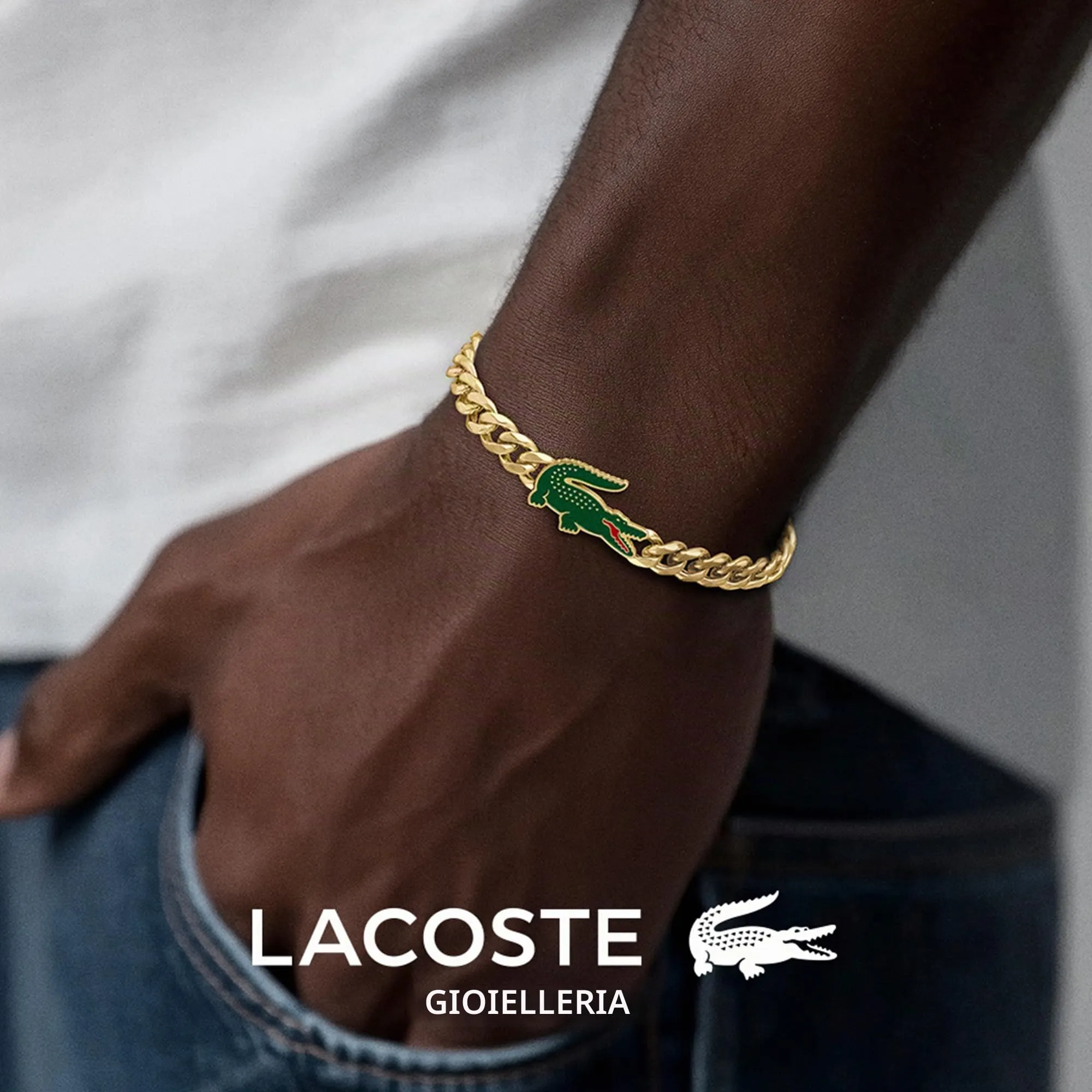 Lacoste Braccialetto a catena da uomo Collezione ARTHOR in Acciaio Inossidabile, Oro Gold - immagine 4