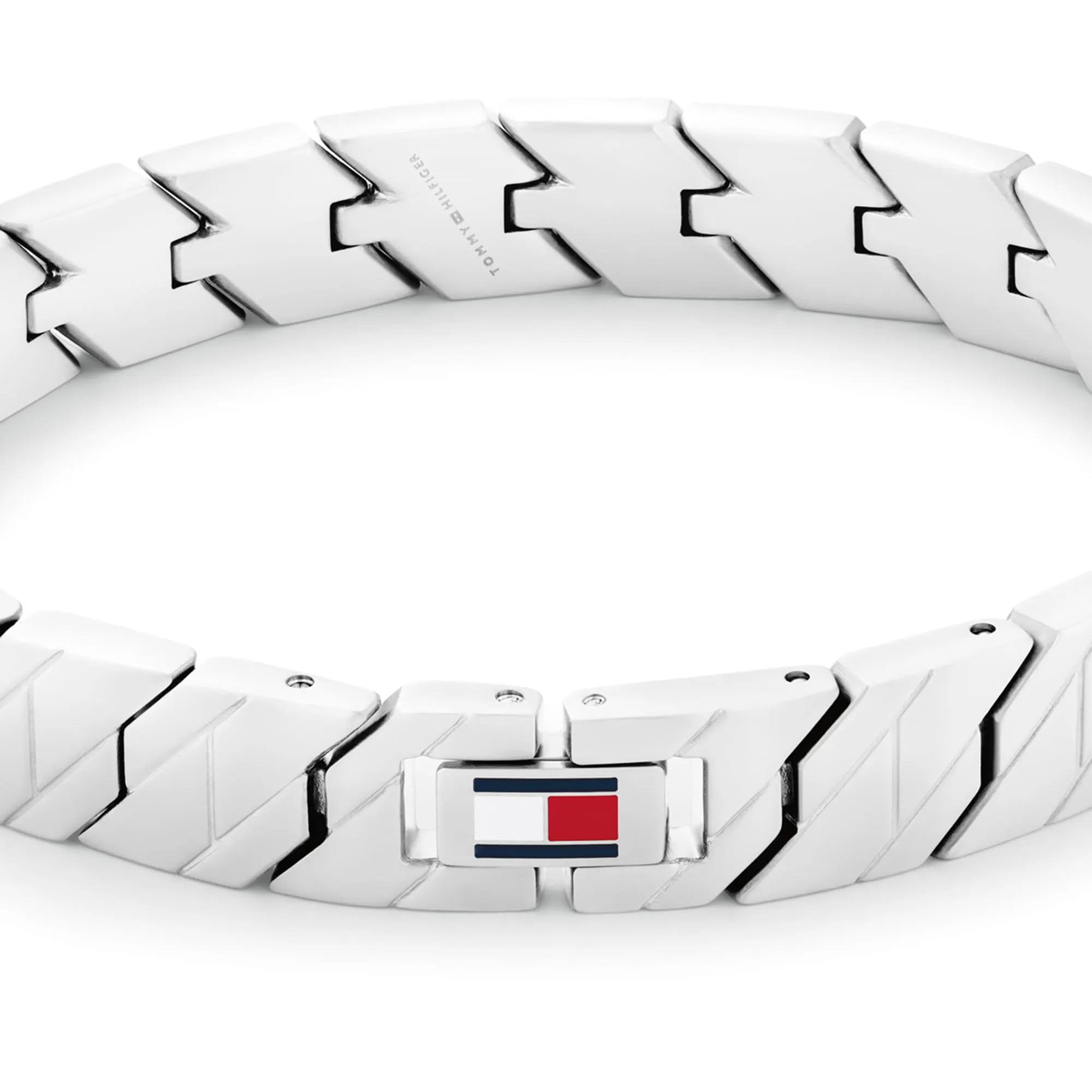 Tommy Hilfiger Jewelry Bracciale a Maglie da Uomo in Acciaio Inossidabile con la Bandiera Iconica di Tommy Hilfiger - 2790619 - immagine 2