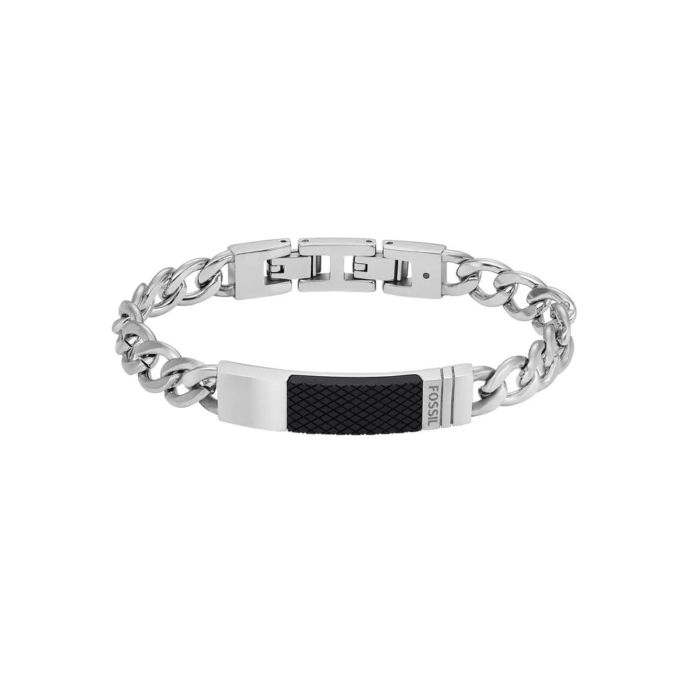 Fossil Bracciale Da Uomo Vintage Casual, Lunghezza Interna 180 mm + Prolunga 15 mm Bracciale In Acciaio Inossidabile Canna Di Fucile, JF03185793 - immagine 1