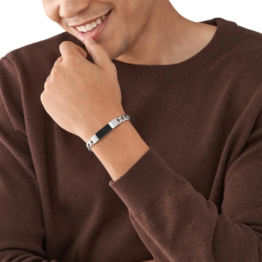 Fossil Bracciale Da Uomo Vintage Casual, Lunghezza Interna 180 mm + Prolunga 15 mm Bracciale In Acciaio Inossidabile Canna Di Fucile, JF03185793 - immagine 2