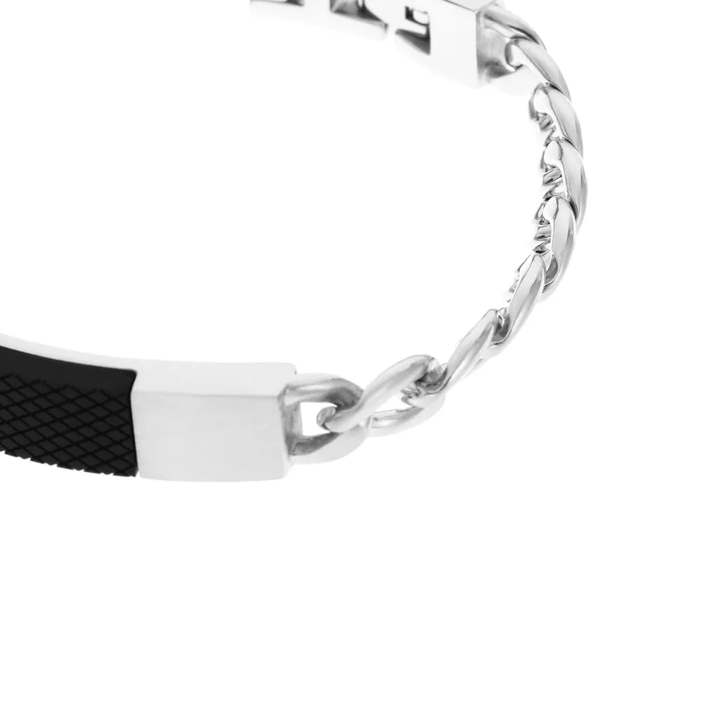 Fossil Bracciale Da Uomo Vintage Casual, Lunghezza Interna 180 mm + Prolunga 15 mm Bracciale In Acciaio Inossidabile Canna Di Fucile, JF03185793 - immagine 3