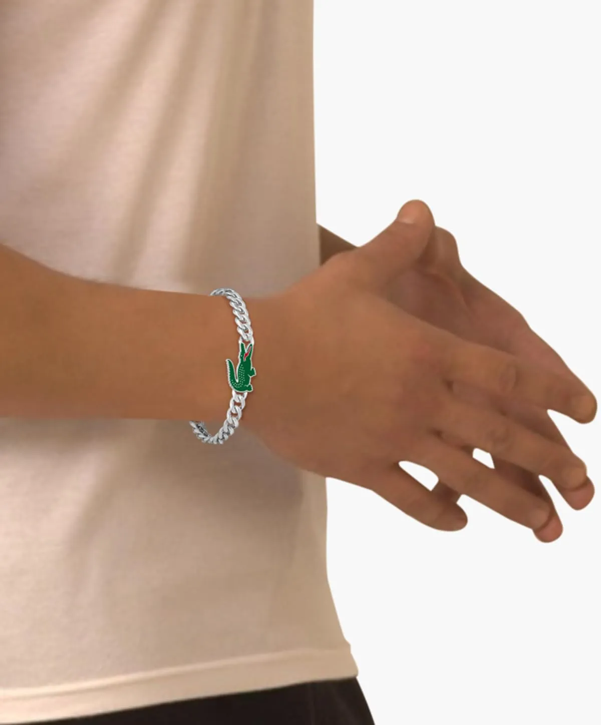 Lacoste Braccialetto a catena da uomo Collezione ARTHOR in Acciaio Inossidabile, Argento Silver - immagine 5