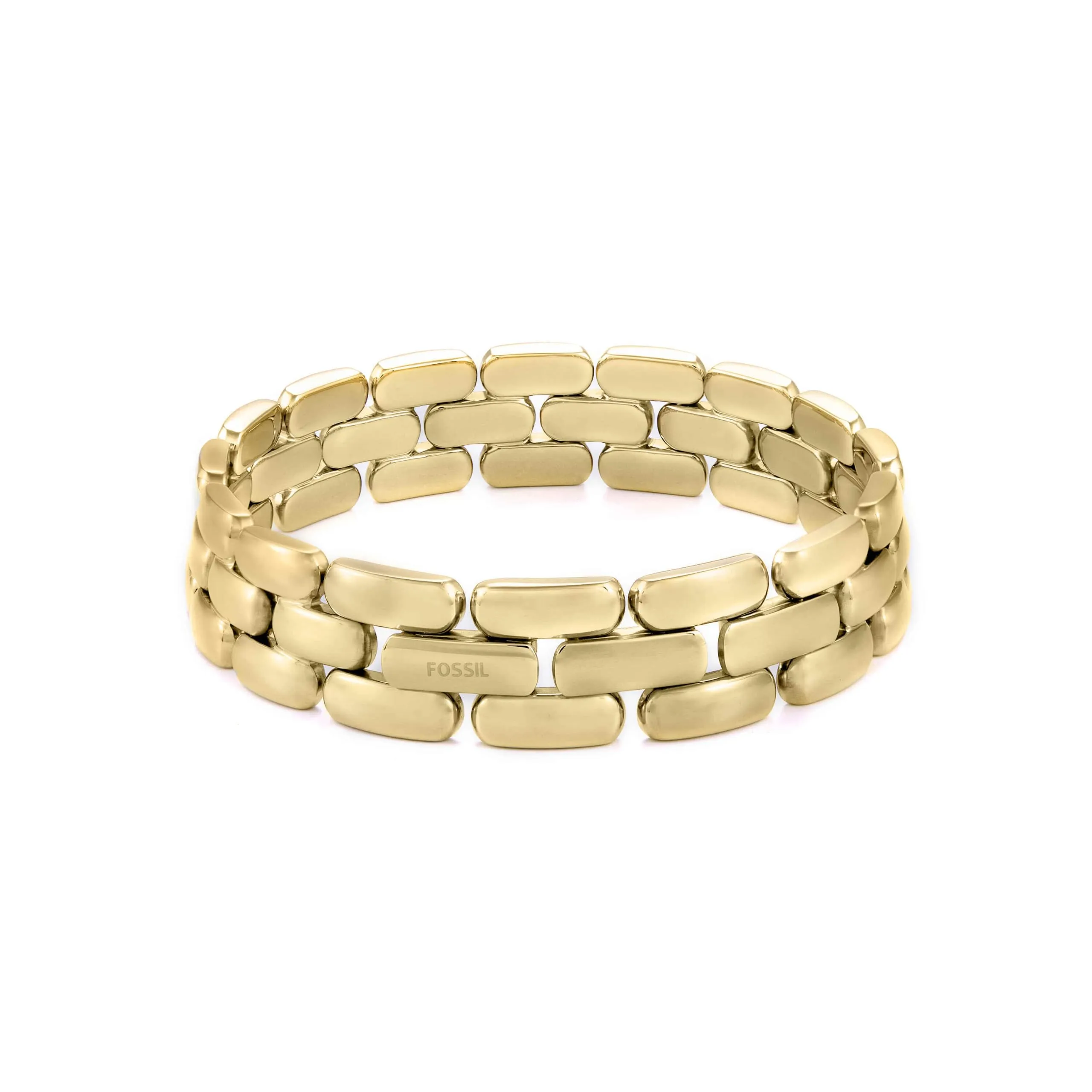Fossil bracciale da uomo in acciaio inossidabile o pelle con chiusura a libro - immagine 1