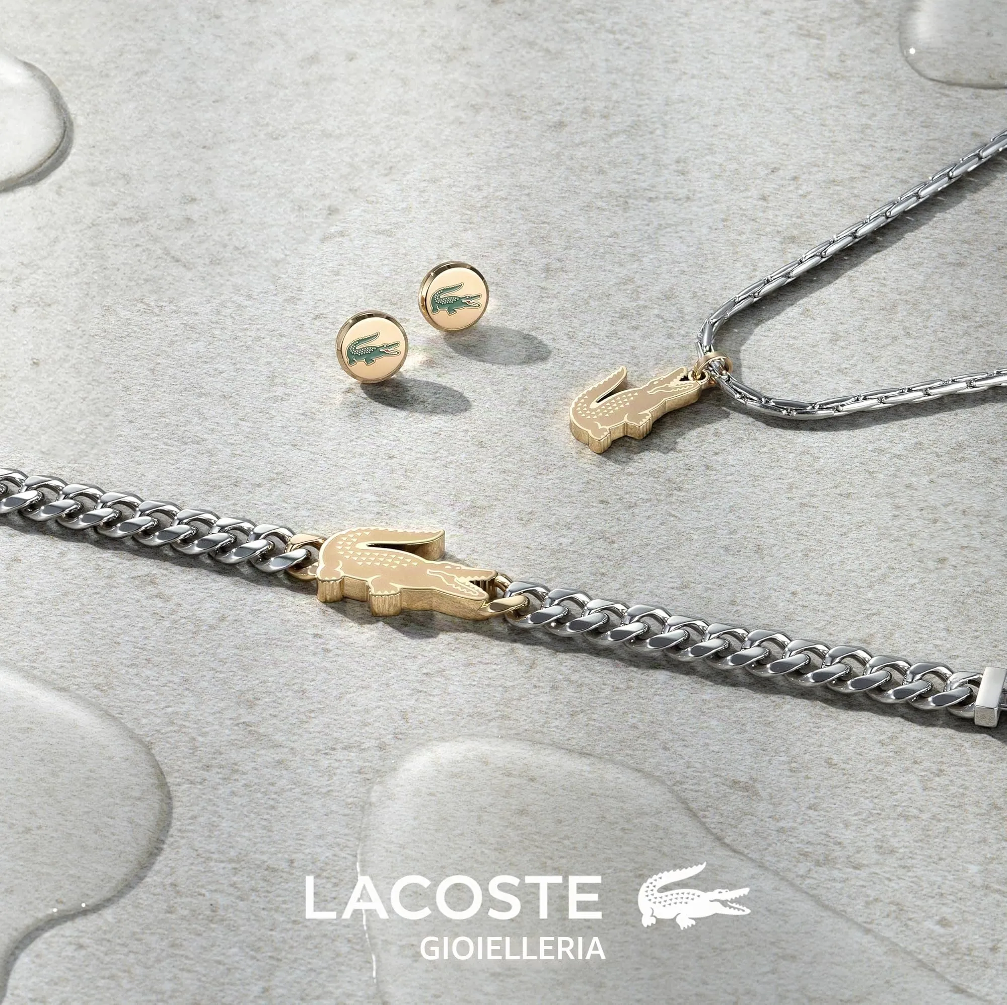 Lacoste Braccialetto a Catena da Uomo Collezione ARTHOR in Acciaio Inossidabile Bicolore con un Charm a Forma di Coccodrillo - 2040552 - immagine 5