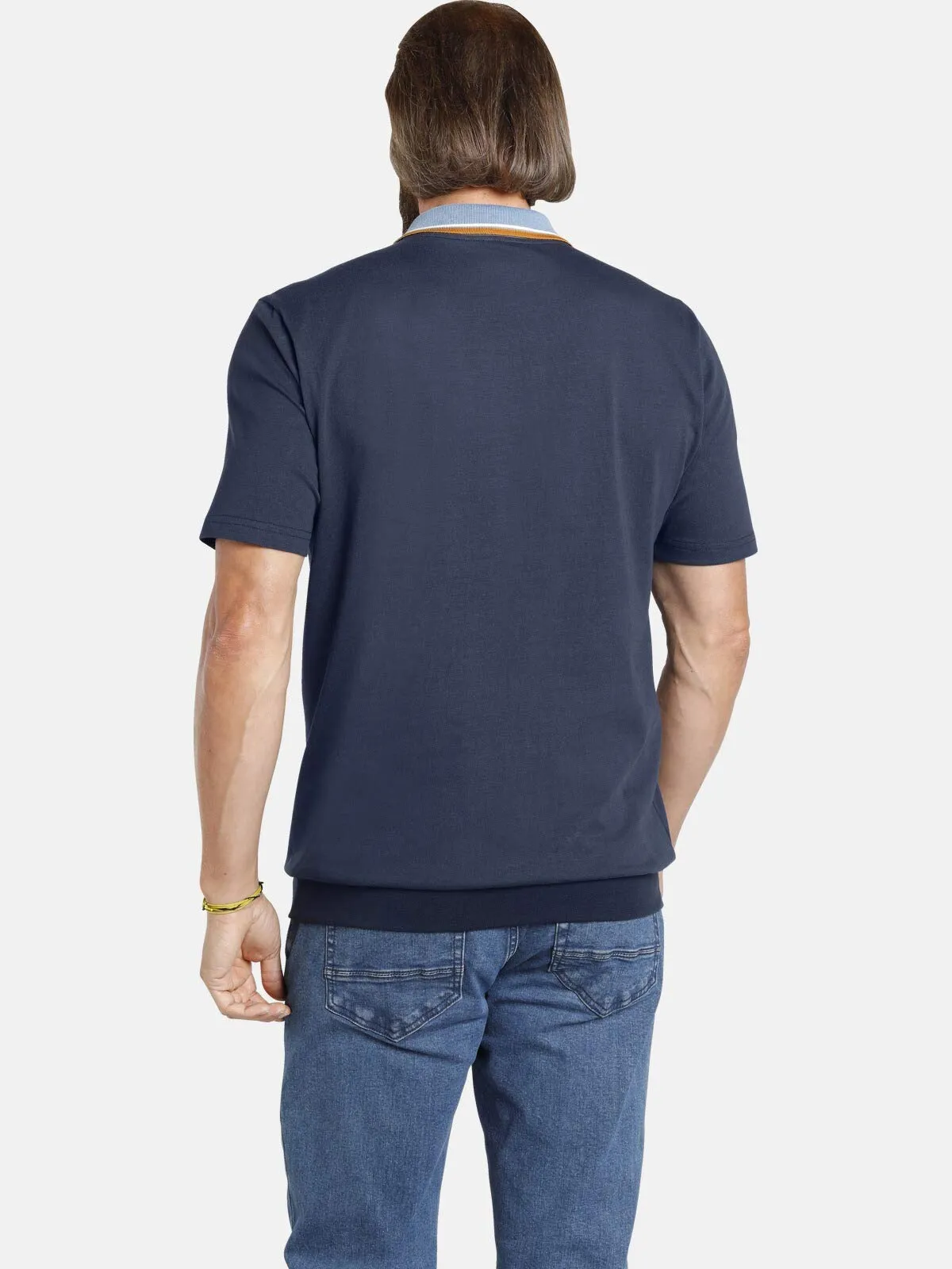 Jan Vanderstorm Polo da uomo Orvar, Blu scuro, 5XL - immagine 5