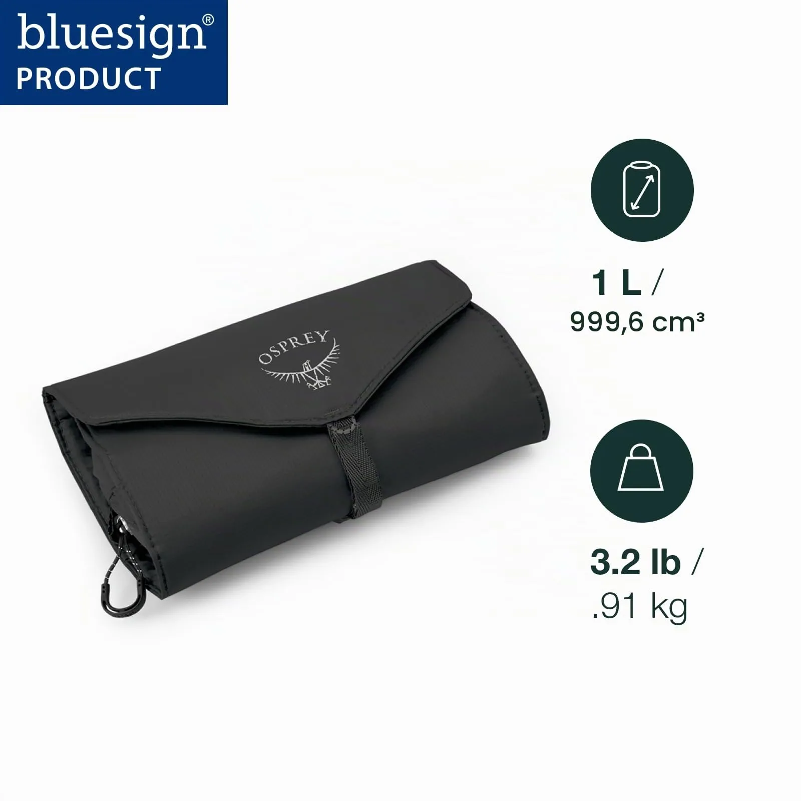 Osprey Ultralight Organizzatore arrotolabile, 1L, Black - immagine 2