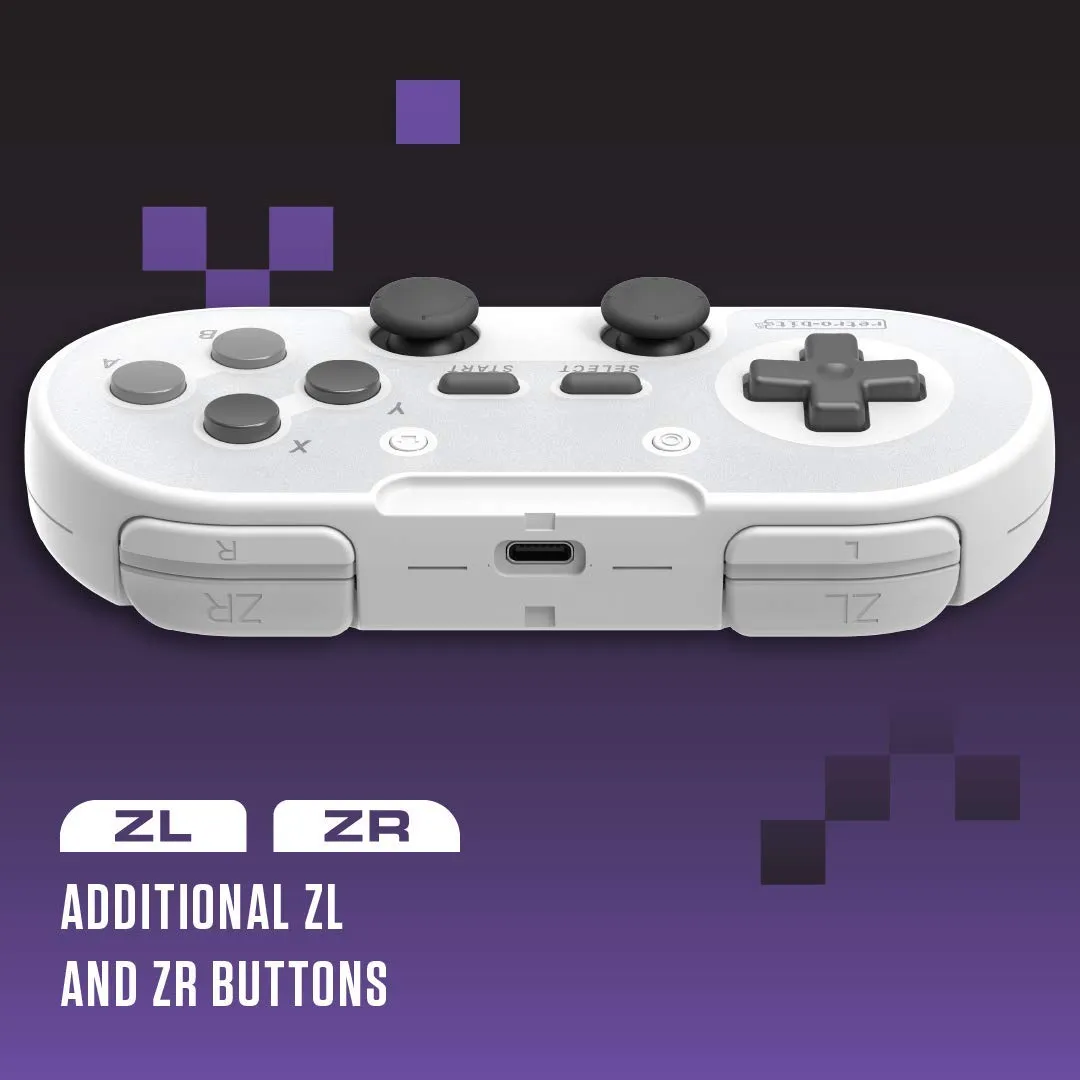 Retro-Bit Legacy16 2.4 Ghz Wireless Controller for Snes, Switch, Pc, Mac, Raspberry Pi and Steam - Grey - Nintendo Switch - immagine 6