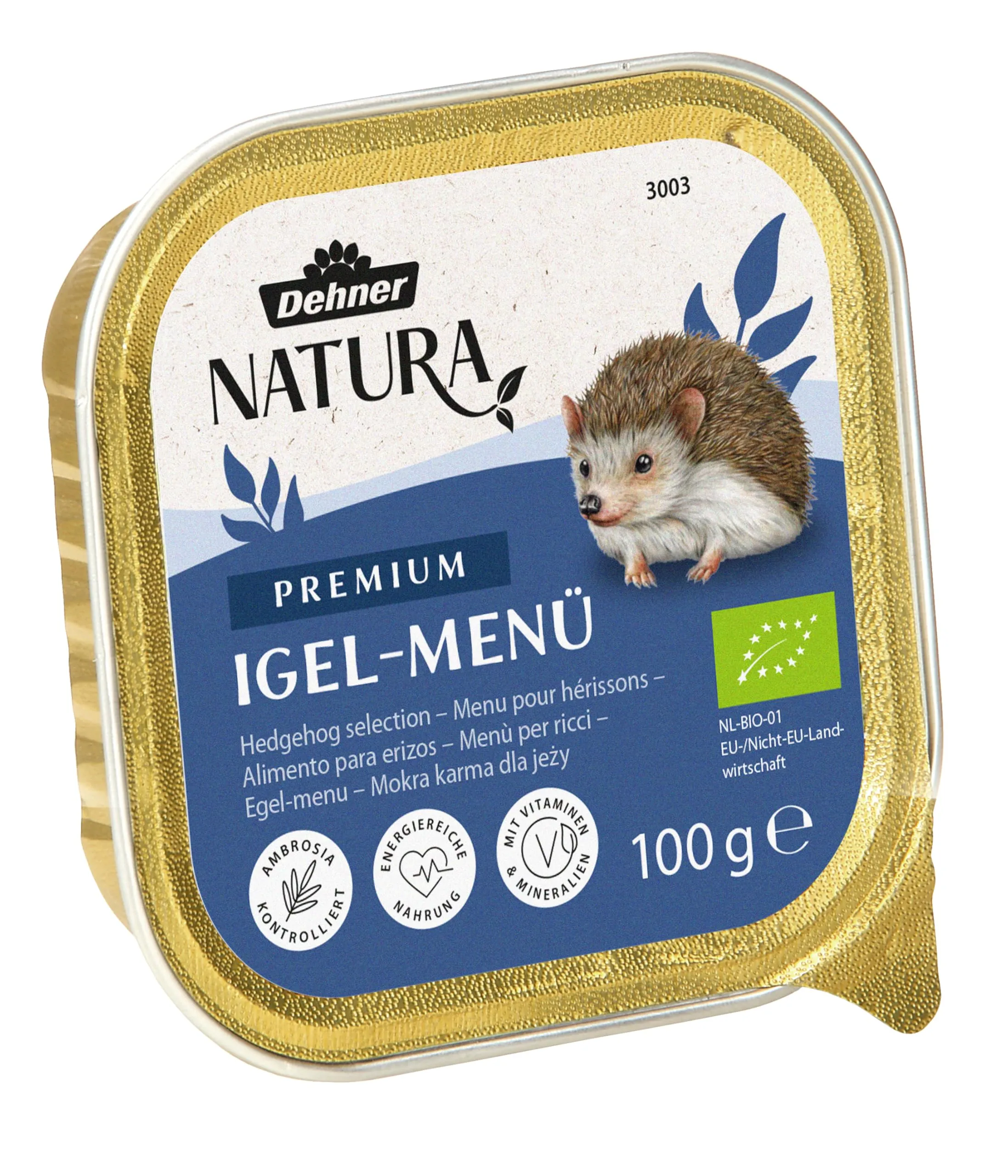 Dehner Natura Premium Menù per ricci, Cibo umido adatto alla specie, cibo completo e speciale, Alimentazione tutto l'anno, svernamento, ricco di proteine, 16 x 100 g. - immagine 2