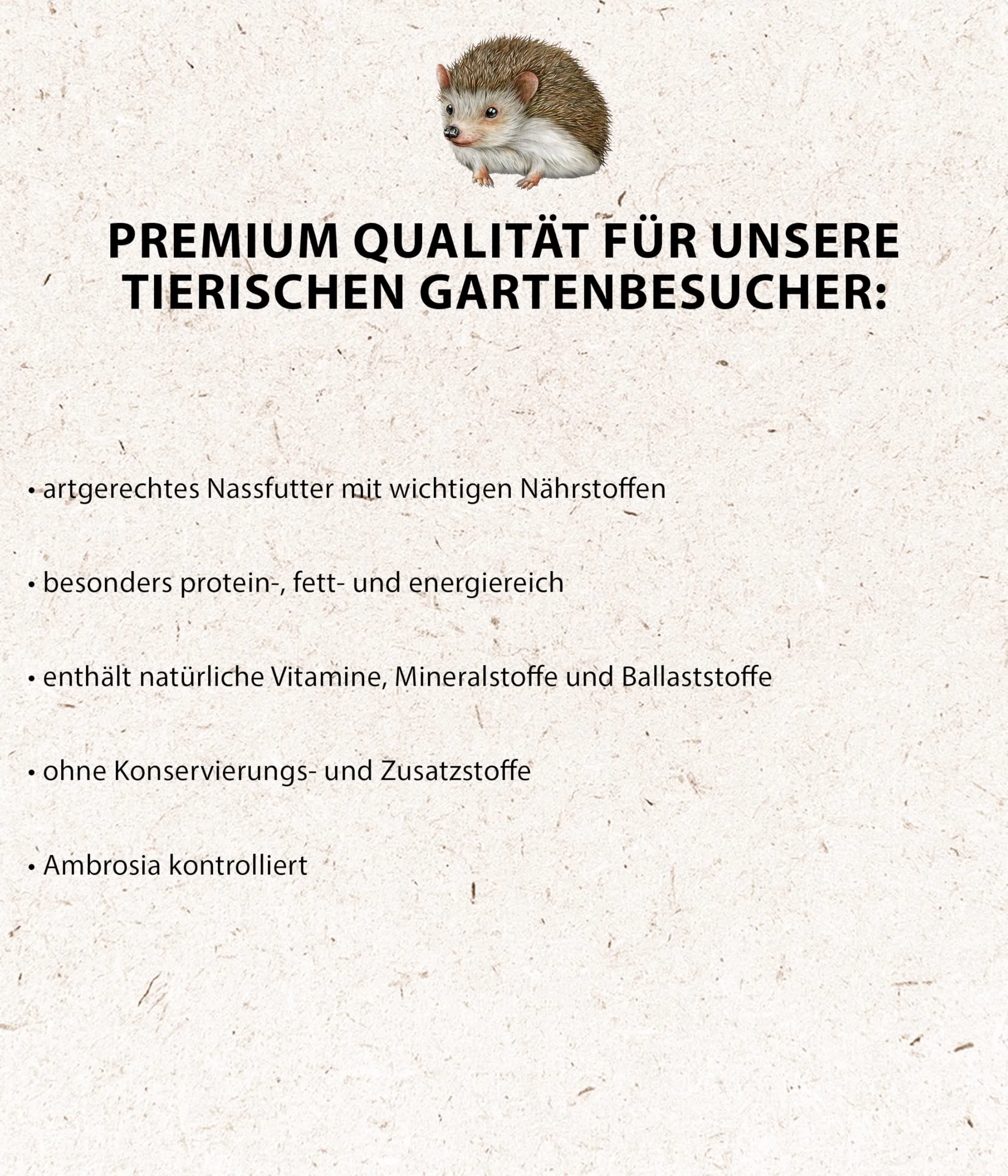 Dehner Natura Premium Menù per ricci, Cibo umido adatto alla specie, cibo completo e speciale, Alimentazione tutto l'anno, svernamento, ricco di proteine, 16 x 100 g. - immagine 3