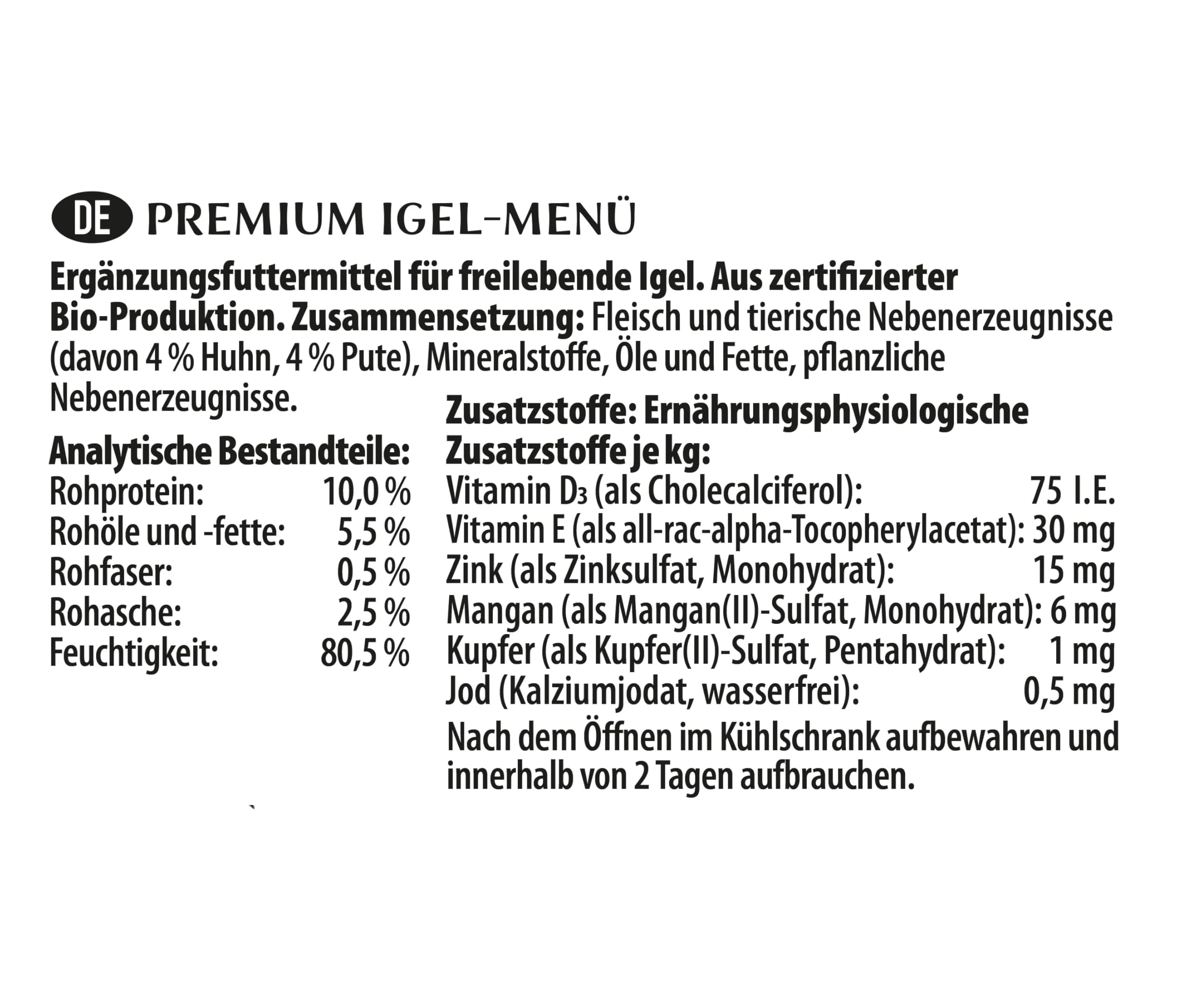 Dehner Natura Premium Menù per ricci, Cibo umido adatto alla specie, cibo completo e speciale, Alimentazione tutto l'anno, svernamento, ricco di proteine, 16 x 100 g. - immagine 5