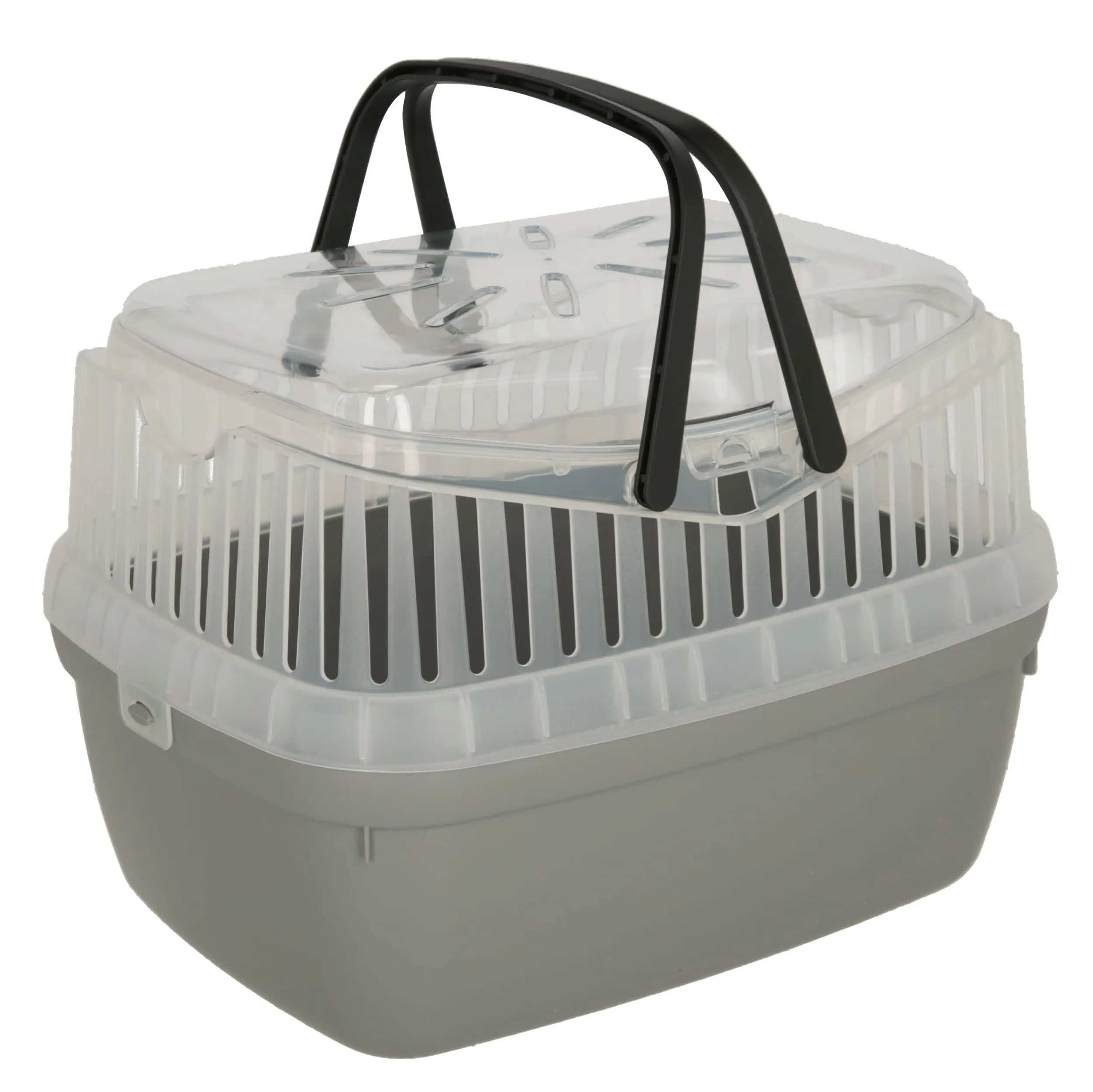 Kerbl Pet Transportbox Portobello, trasportino per animali, 30x23x23cm, plastica, grigio, per criceti, porcellini d'India, roditori - immagine 2