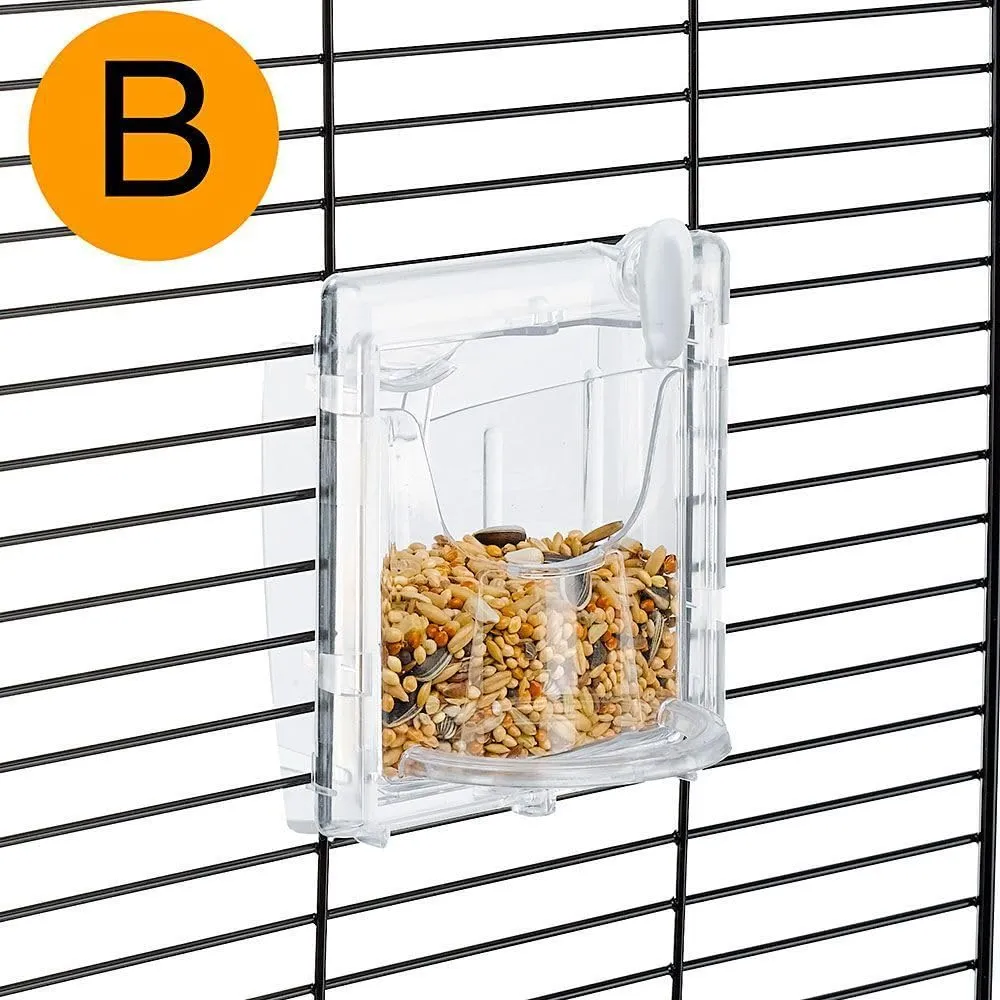 Ferplast Gabbia per Canarini REKORD 3 Gabbia per Uccelli con Mangiatoie Girevoli, Posatoi, Beverini e Altalena, Metallo Verniciato e Fondo in Plastica con Cassetto Igienico, 49 x 30 x h 49 cm bianco - immagine 3