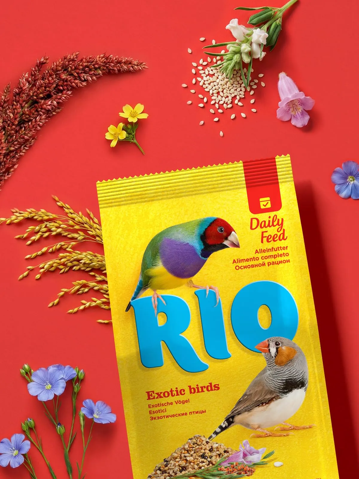 RIO Mangime Completo per Uccelli Esotici | 500 g | Miscela appositamente formulata di semi e cereali selezionati e amati | Per l'alimentazione quotidiana - immagine 2