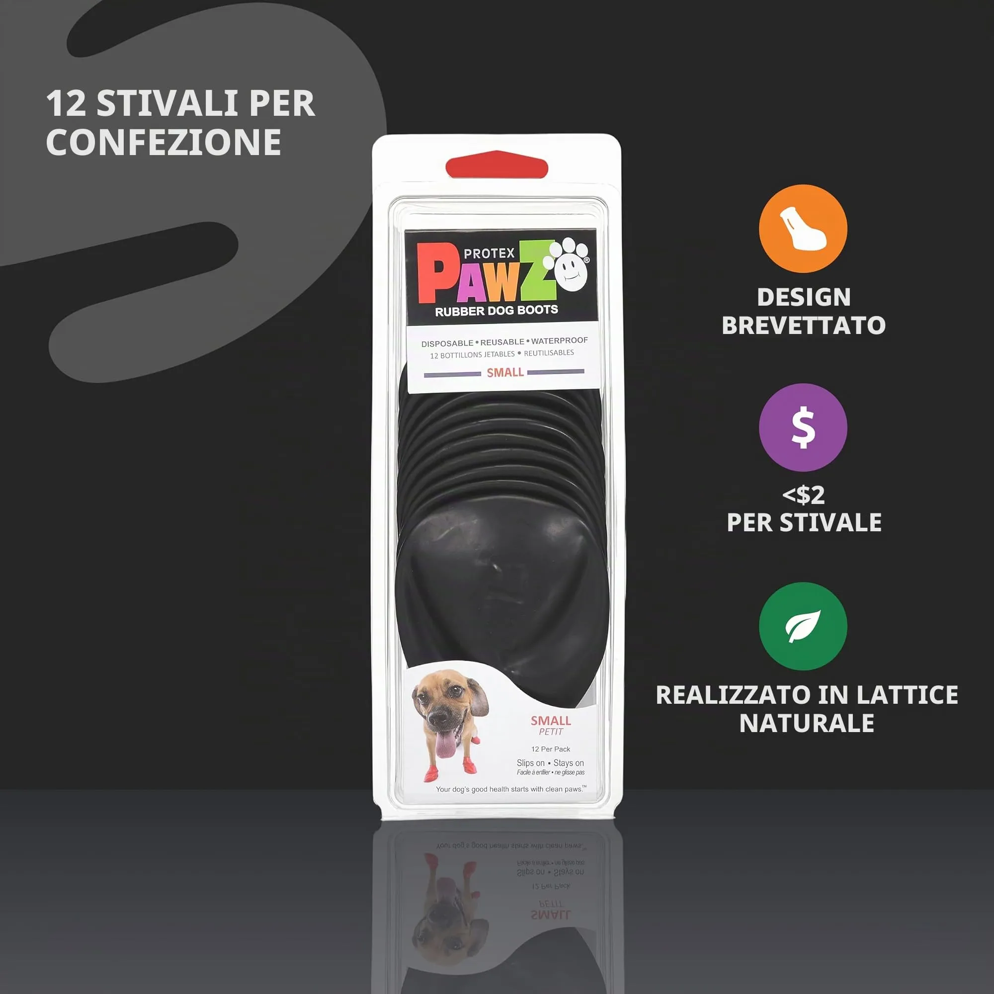 Botas para Perros Protex Protective, Color Negro, Small - immagine 2