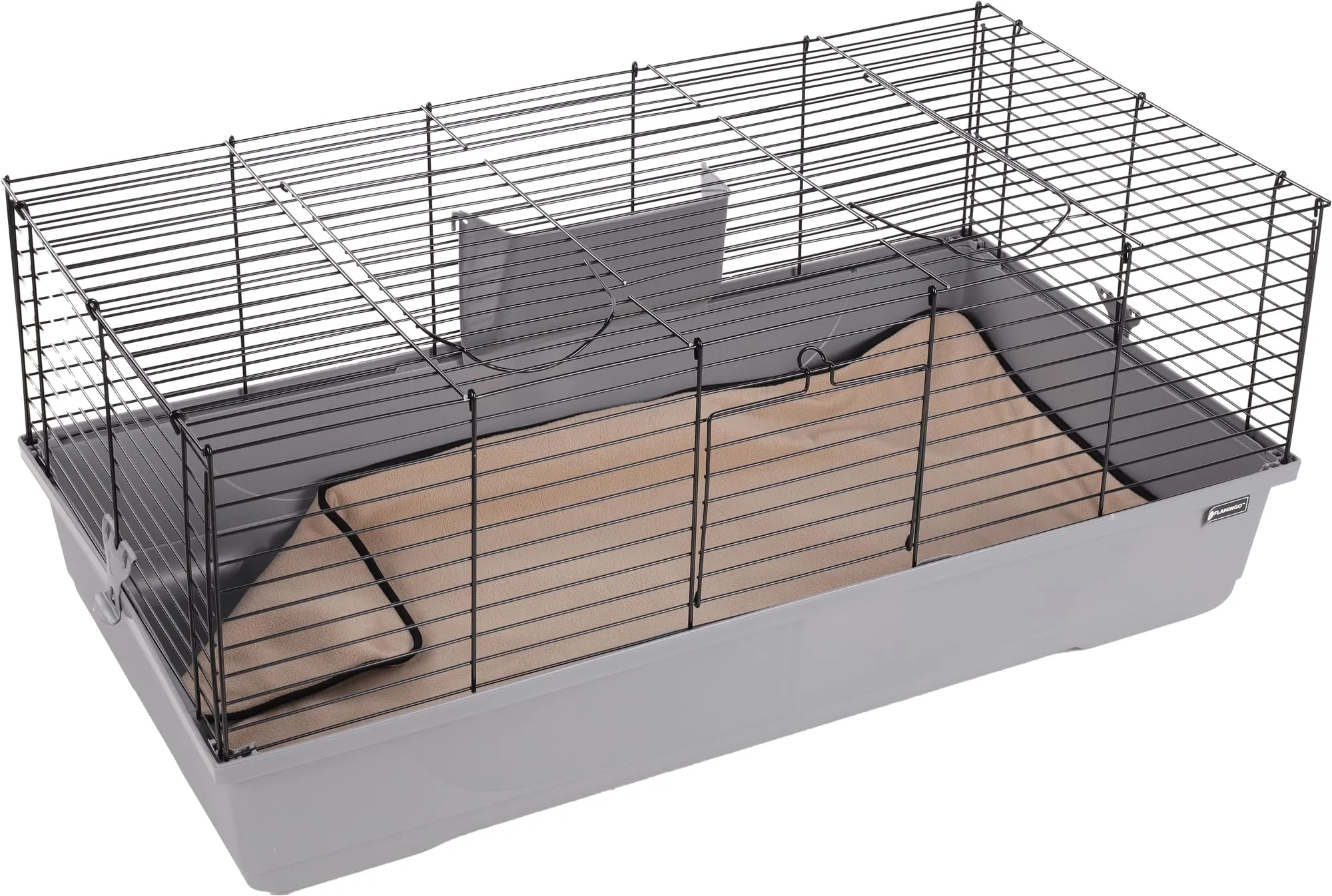 Flamingo Gabbia Criceto - Tappetino Assorbente Taupe 140x70x0,4 cm - Tessuto 3 Strati - Asciugatura Rapida - Lavabile 40°C - Senza Polvere - per Conigli e roditori - immagine 4
