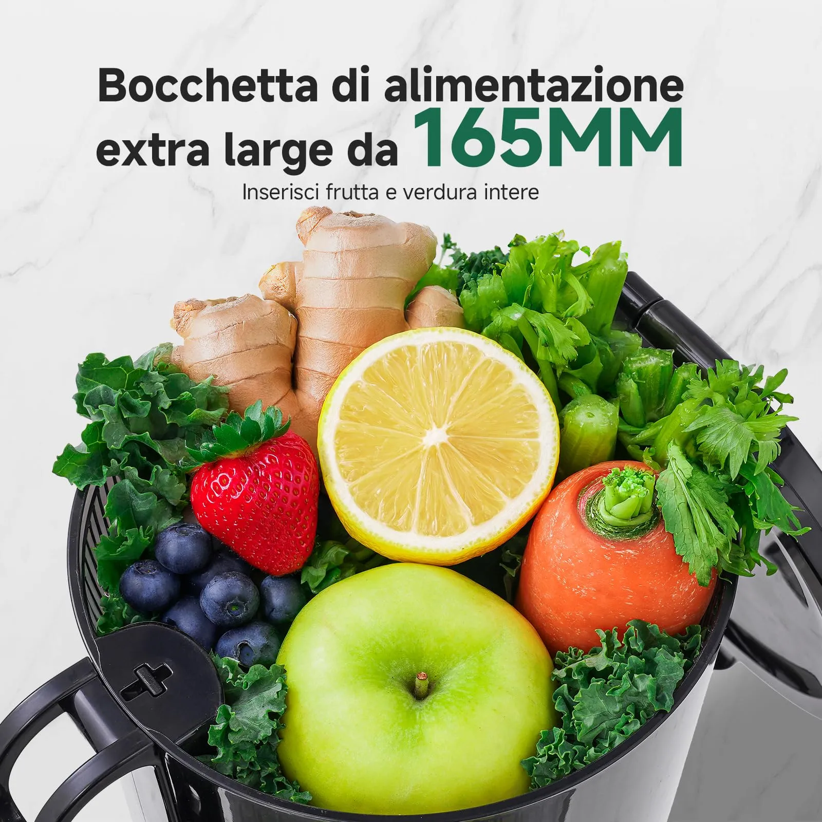 AMZCHEF Slow Juicer Automatico Estrattore di succo con apertura di - immagine 2